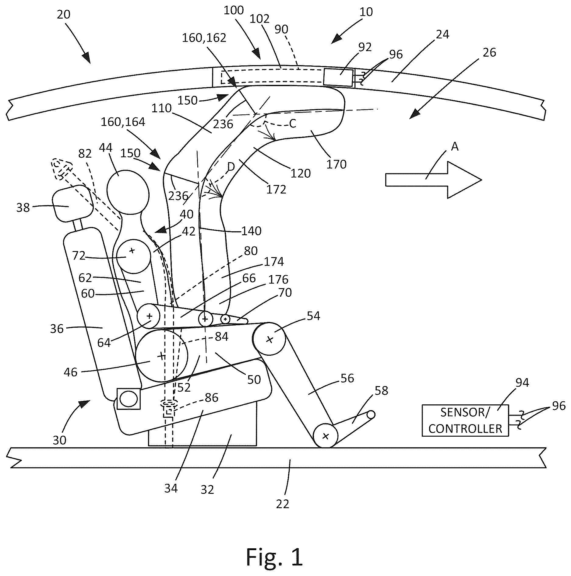 Patent US12617367 Figure 1 – Pleated airbag construction