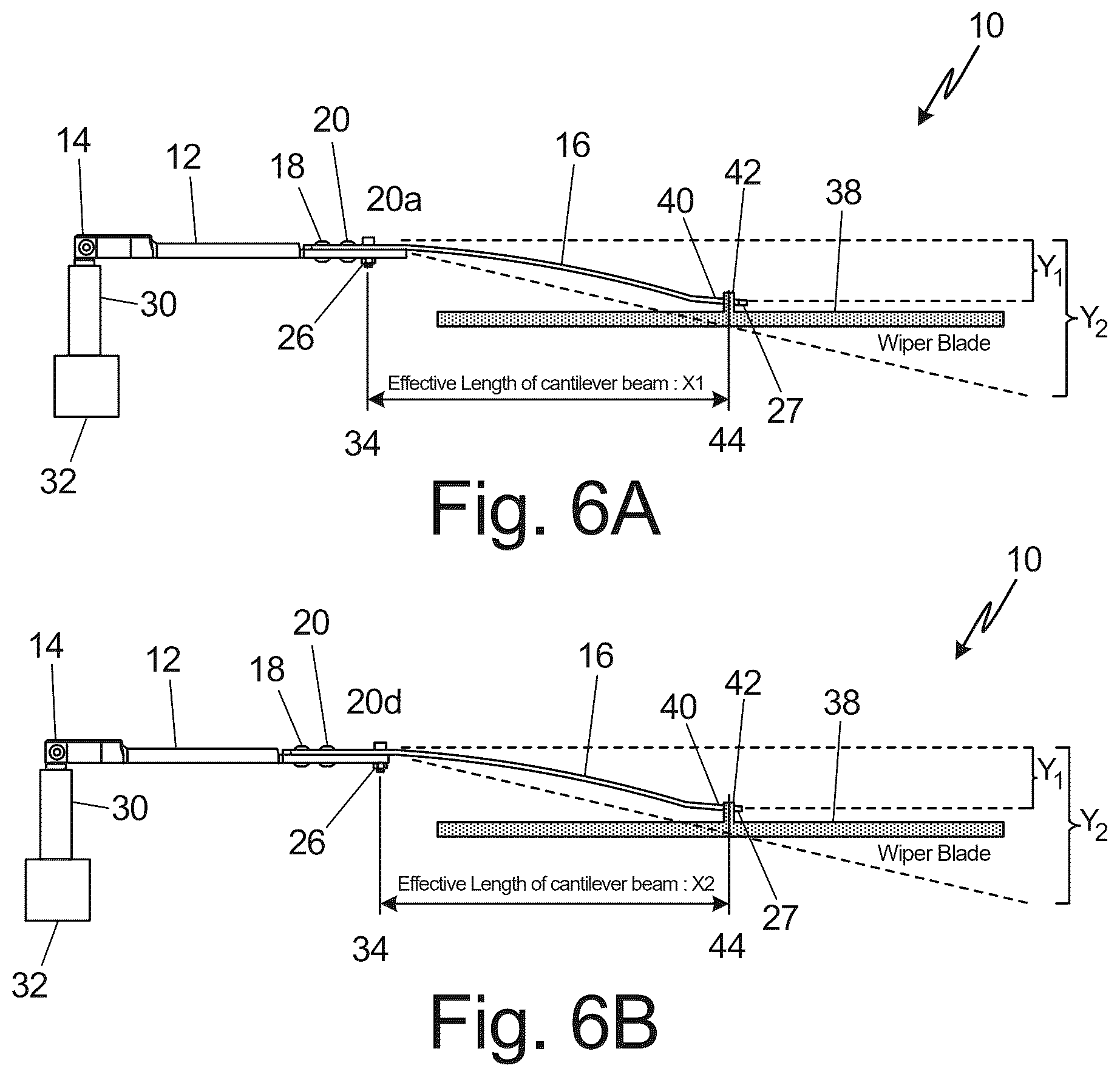 Patent US12617374 Figure 4 – Adjustable blade load mechanism for cantilever beam wiper arm assembly