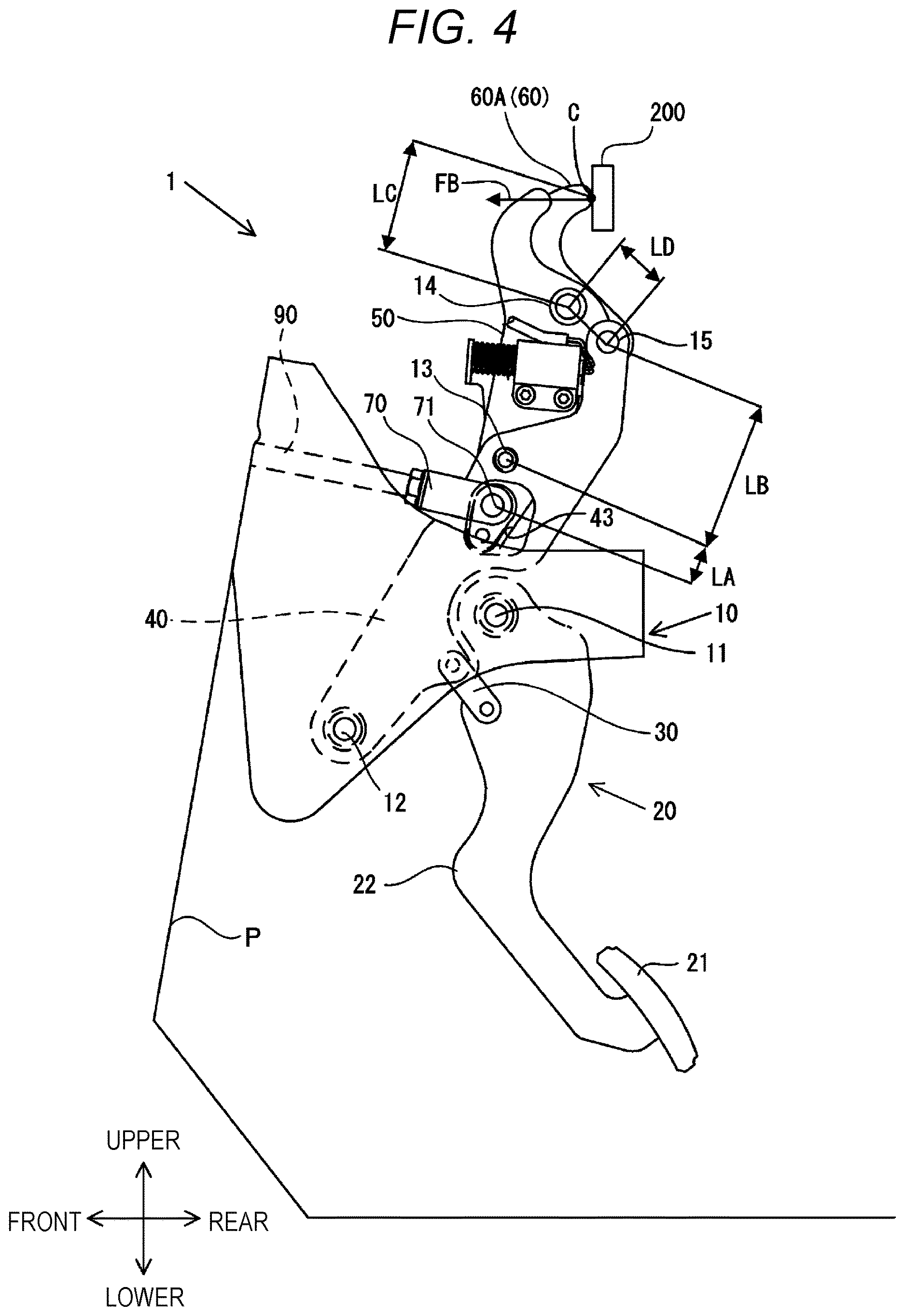 Patent US12617375 Figure 4 – Operation pedal device for vehicle