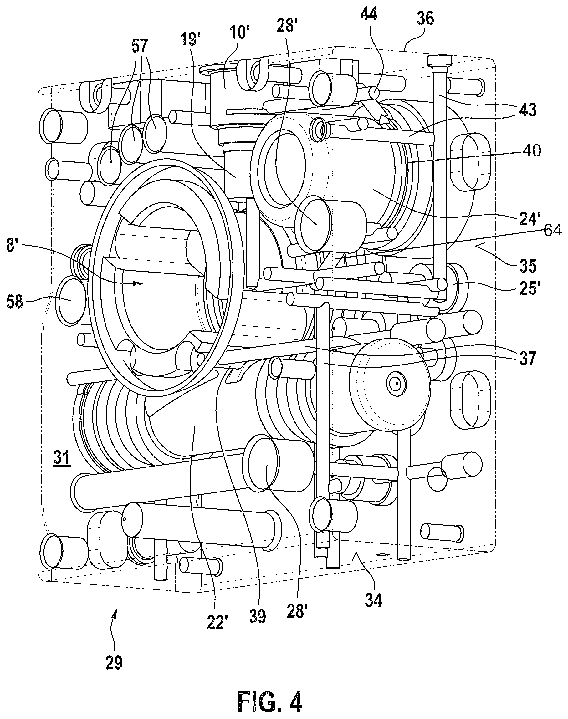 Patent US12617384 Figure 4 – Hydraulic block for a hydraulic servo power brake system