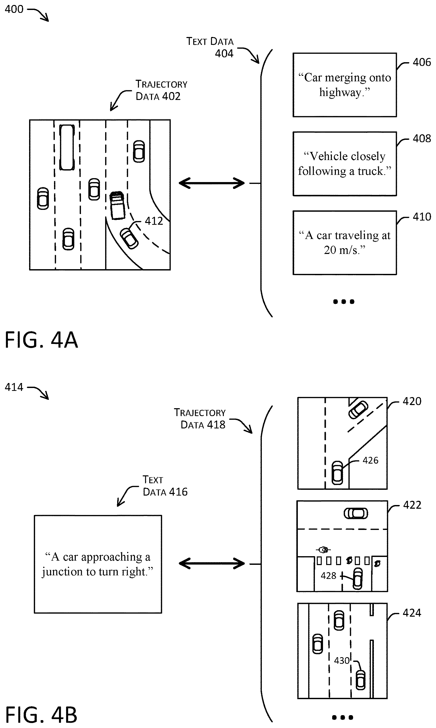 Patent US12617413 Figure 4 – Contrastive training of object trajectory encoders and text encoders