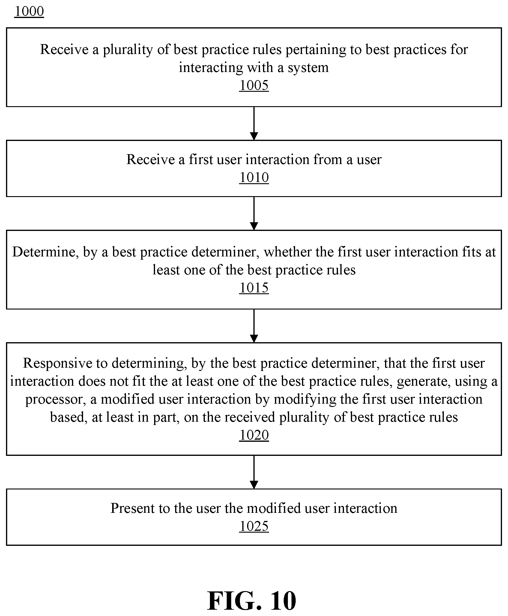 Patent US12617419 Figure 8 – Guiding a user to interact with an intelligent computing system using best practices