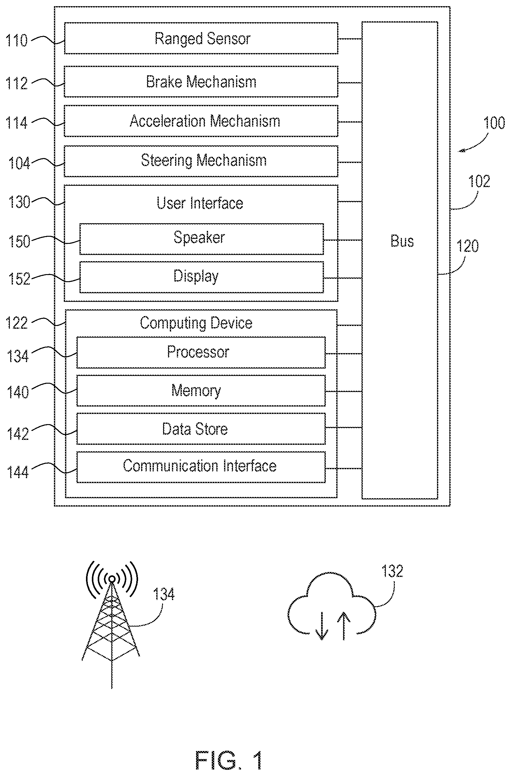 Patent US12617420 Figure 1 – Driver warning system