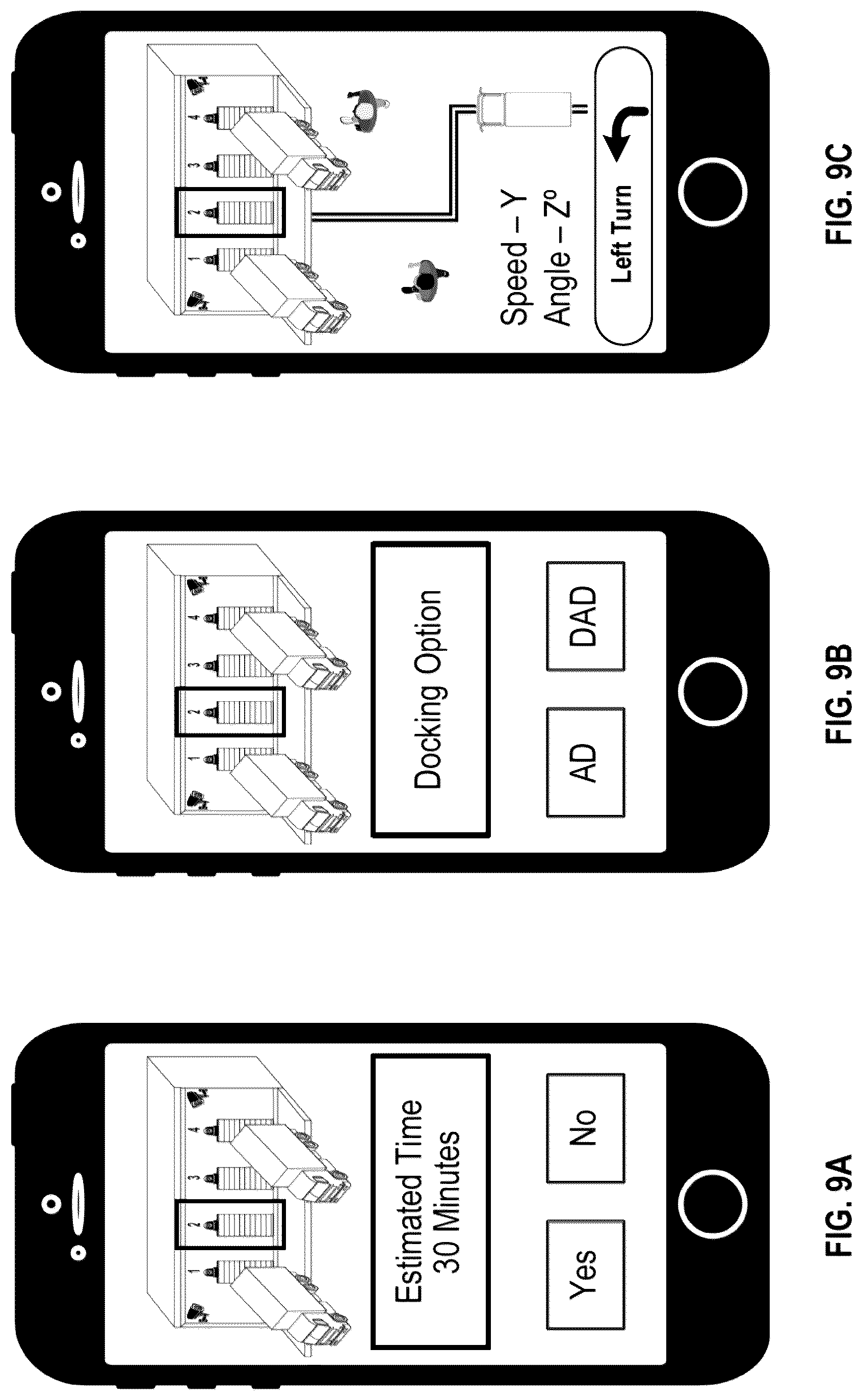 Patent US12617426 Figure 9 – Autonomous docking system for freight trucks