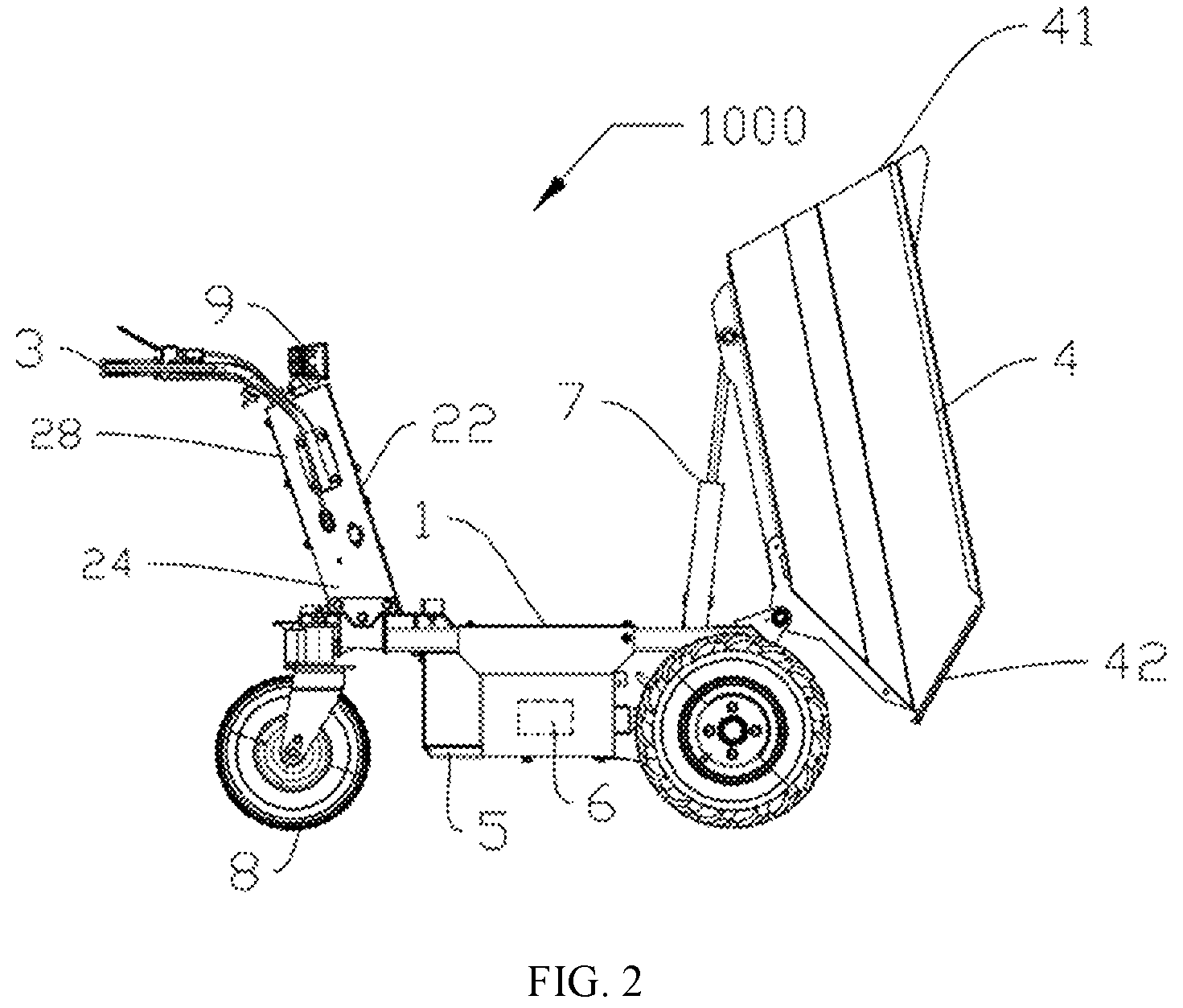 Patent US12617444 Figure 2 – Electric mini push cart