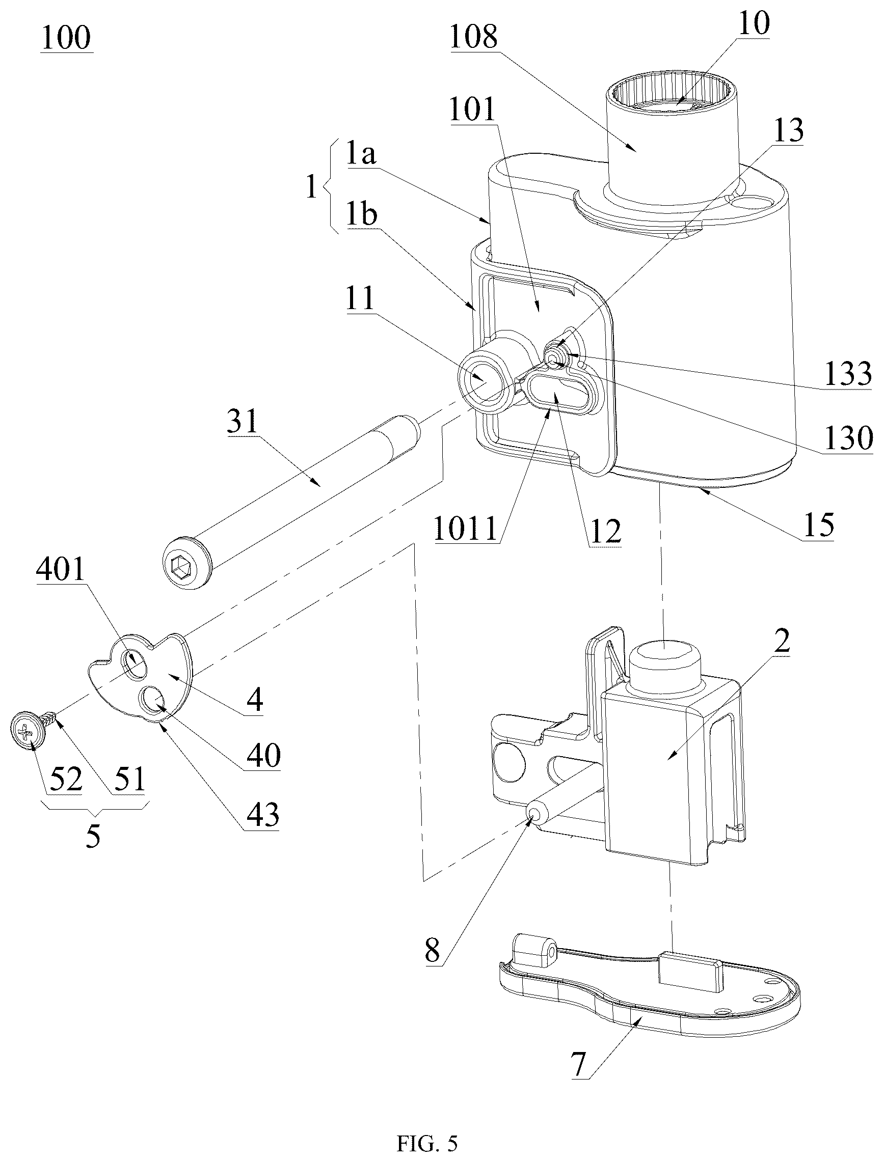 Patent US12617447 Figure 3 – Wheel braking mechanism, frame, and child carrier