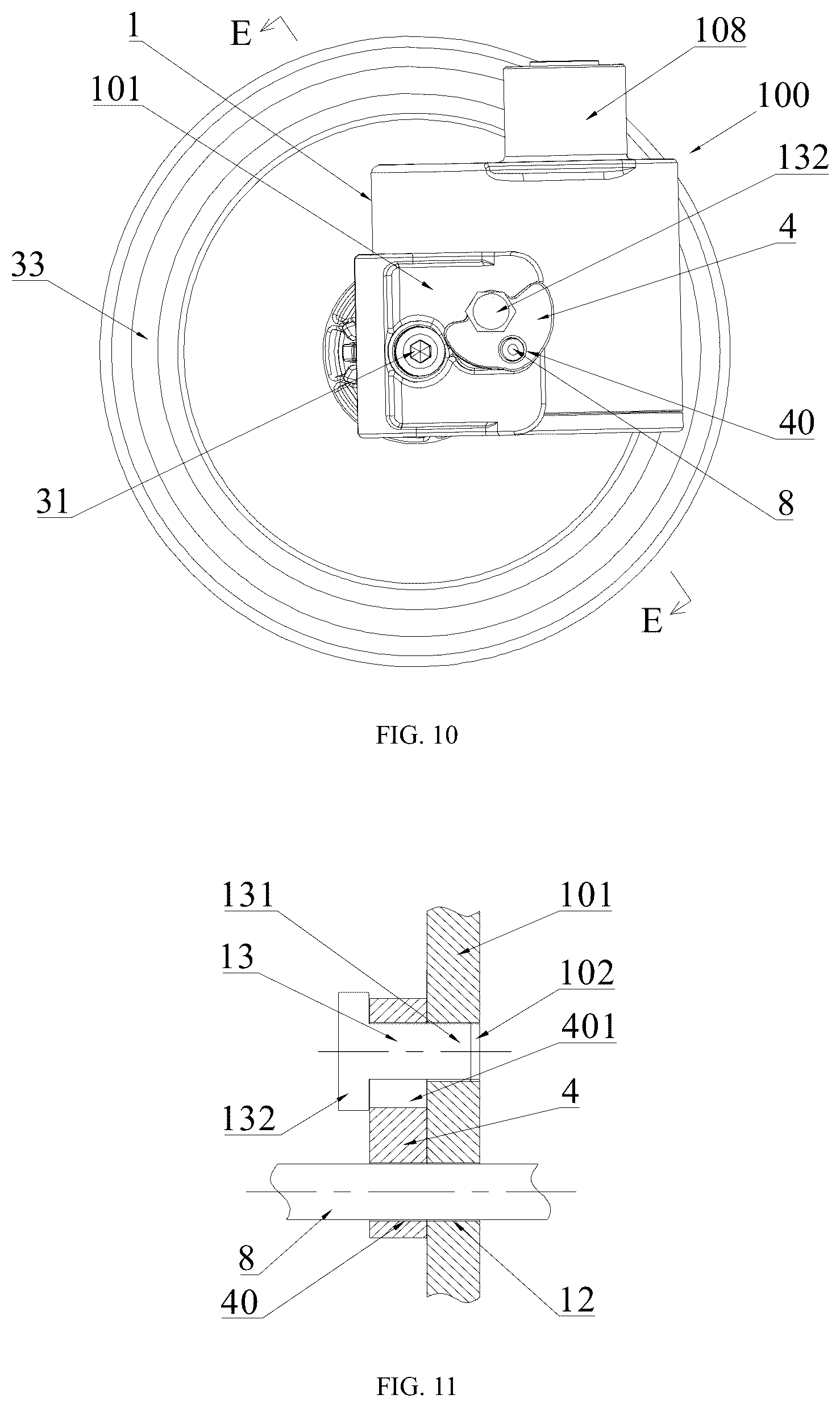 Patent US12617447 Figure 6 – Wheel braking mechanism, frame, and child carrier