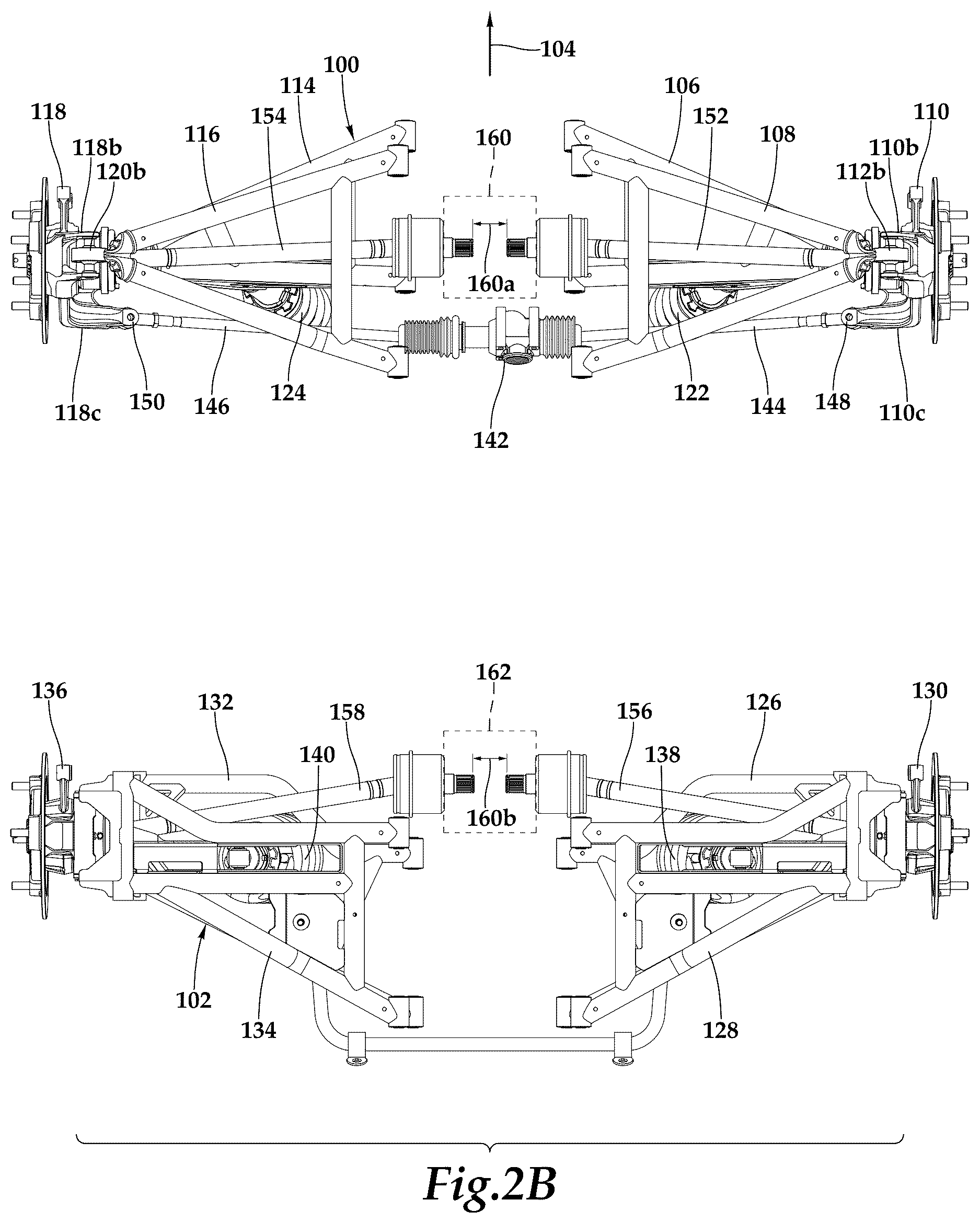 Patent US12617461 Figure 7 – Rear steer knuckles for off-road vehicles