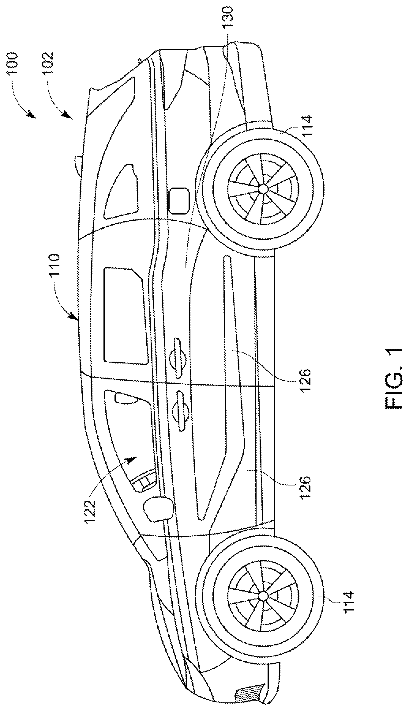 Patent US12617469 Figure 1 – Reinforcement assembly for a side sill of a vehicle