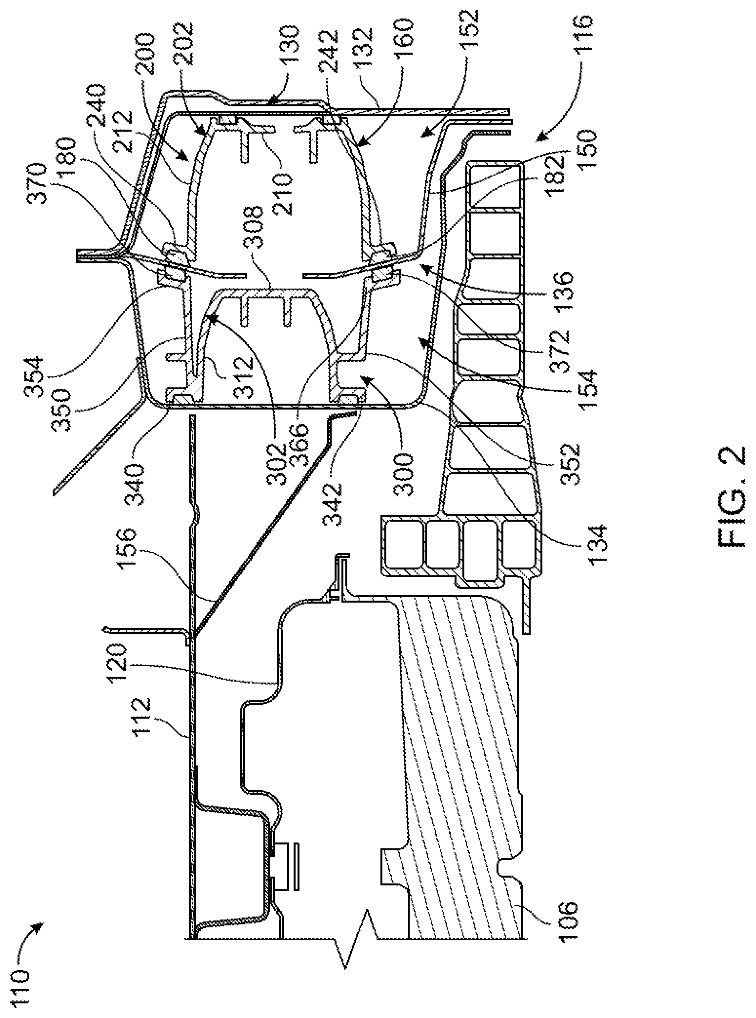 Patent US12617469 Figure 2 – Reinforcement assembly for a side sill of a vehicle