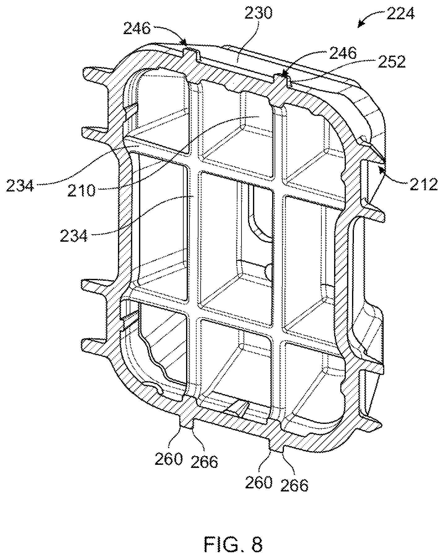 Patent US12617469 Figure 8 – Reinforcement assembly for a side sill of a vehicle