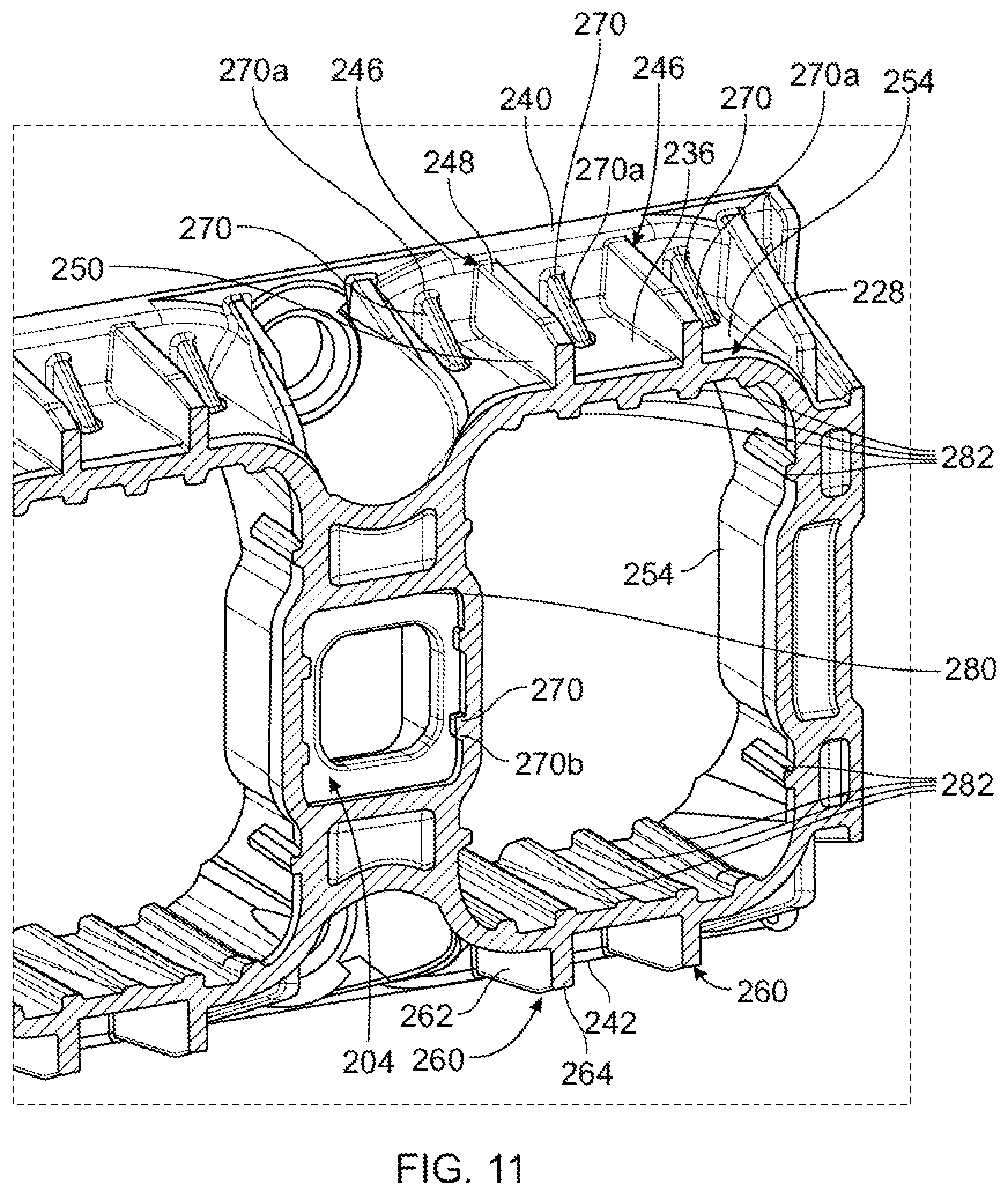 Patent US12617469 Figure 11 – Reinforcement assembly for a side sill of a vehicle