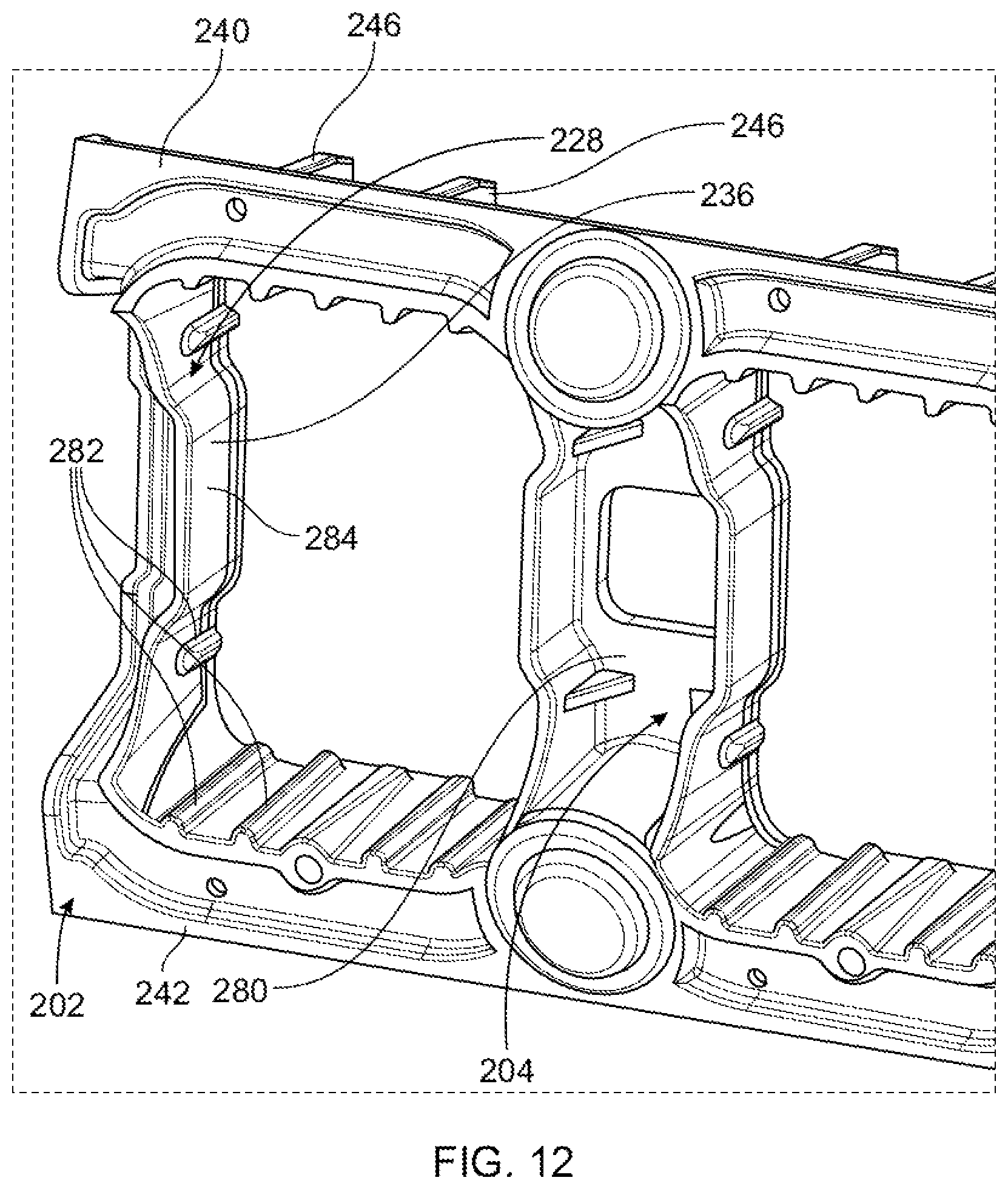 Patent US12617469 Figure 12 – Reinforcement assembly for a side sill of a vehicle