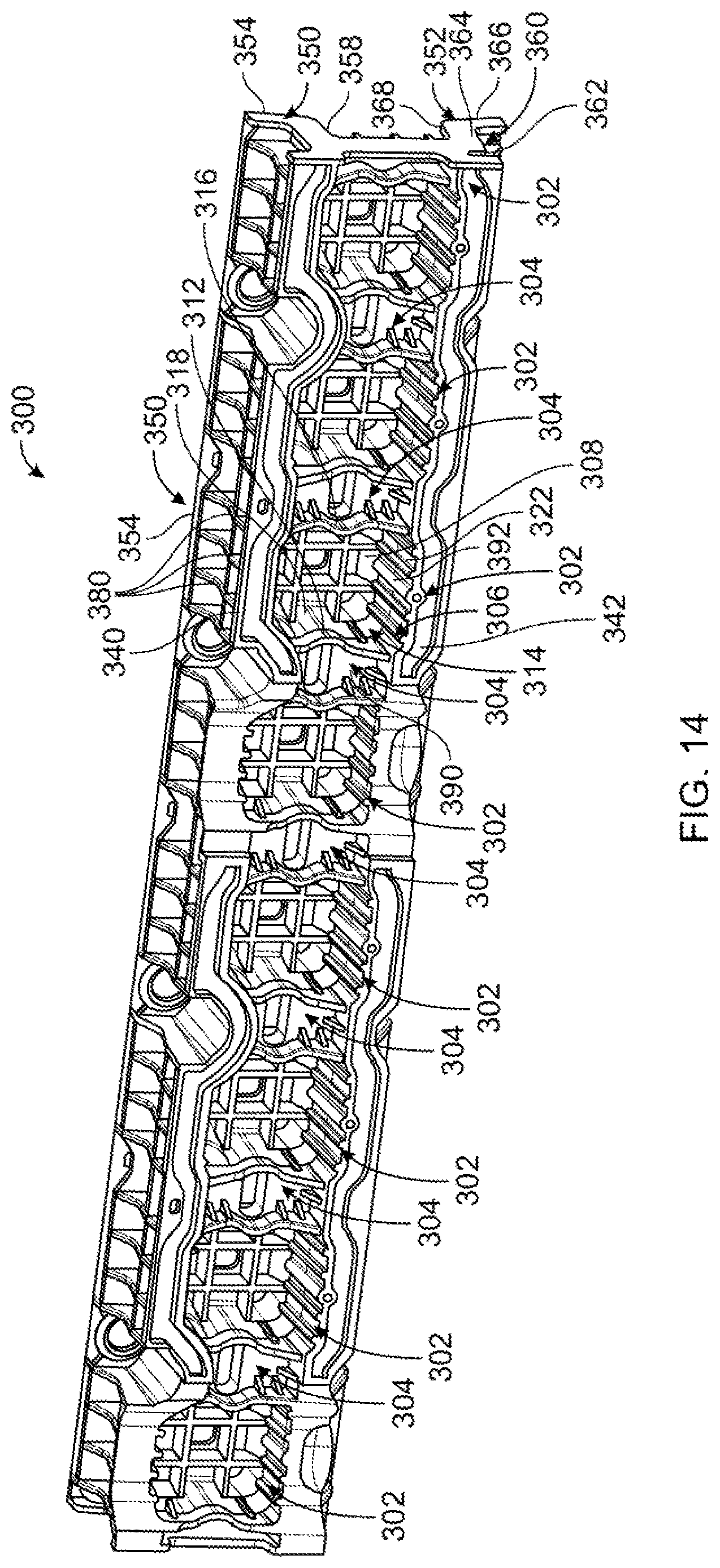 Patent US12617469 Figure 14 – Reinforcement assembly for a side sill of a vehicle
