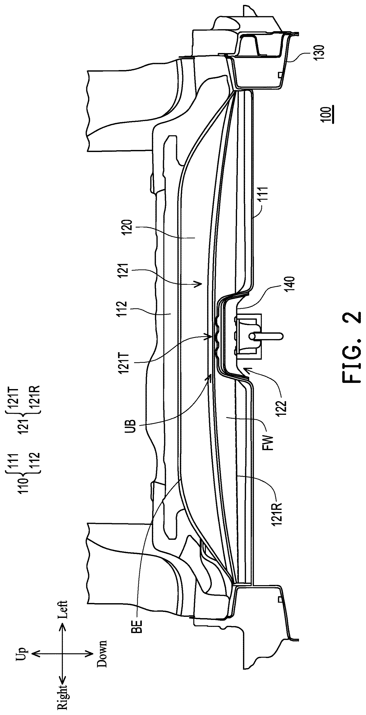 Patent US12617473 Figure 2 – Vehicle body floor structure