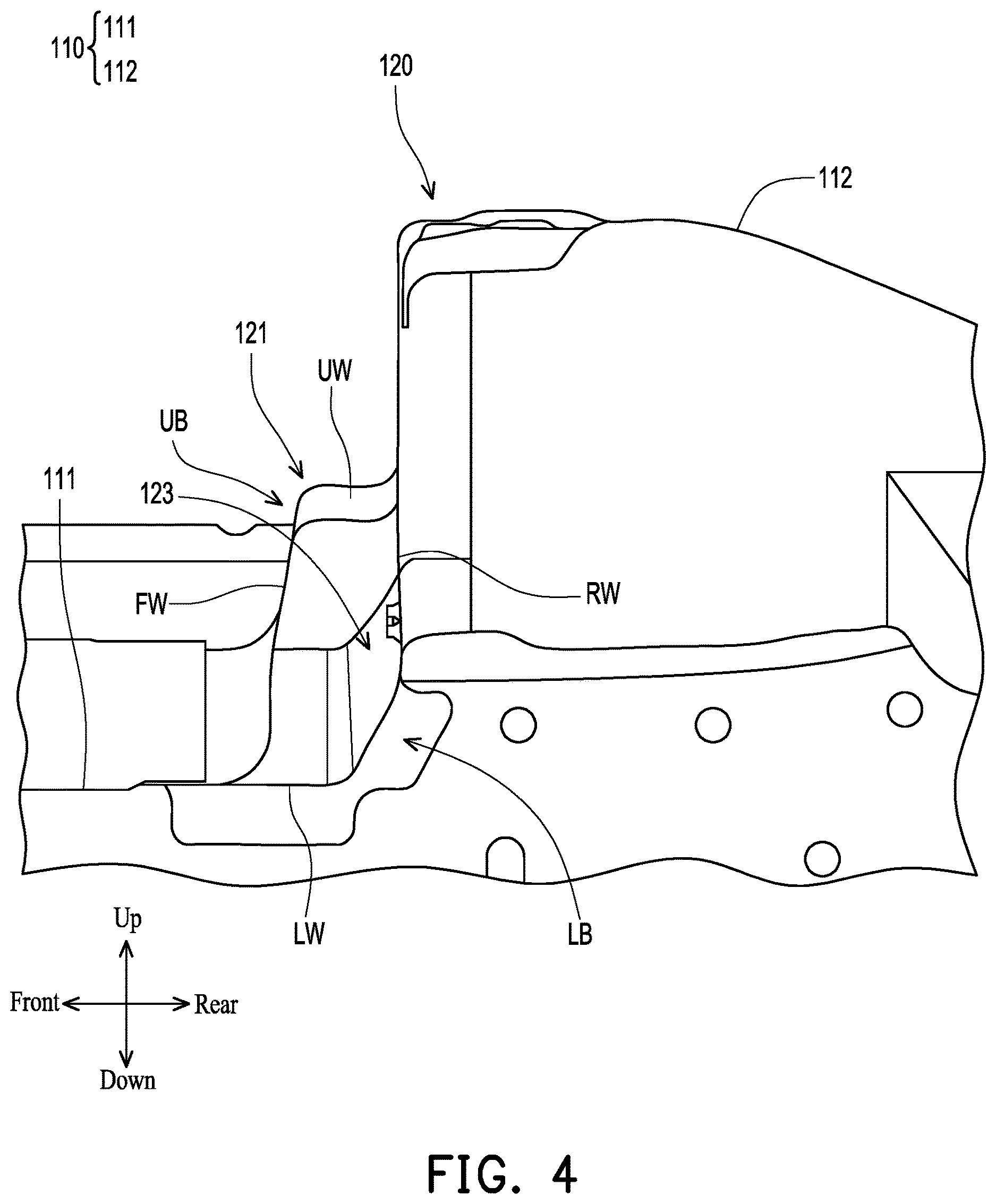 Patent US12617473 Figure 4 – Vehicle body floor structure