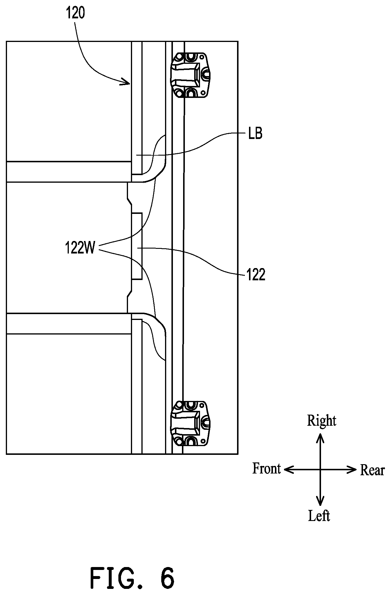 Patent US12617473 Figure 6 – Vehicle body floor structure