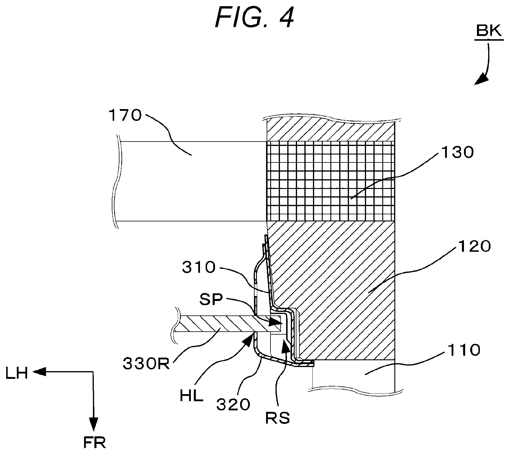 Patent US12617474 Figure 4 – Vehicle-body rear structure