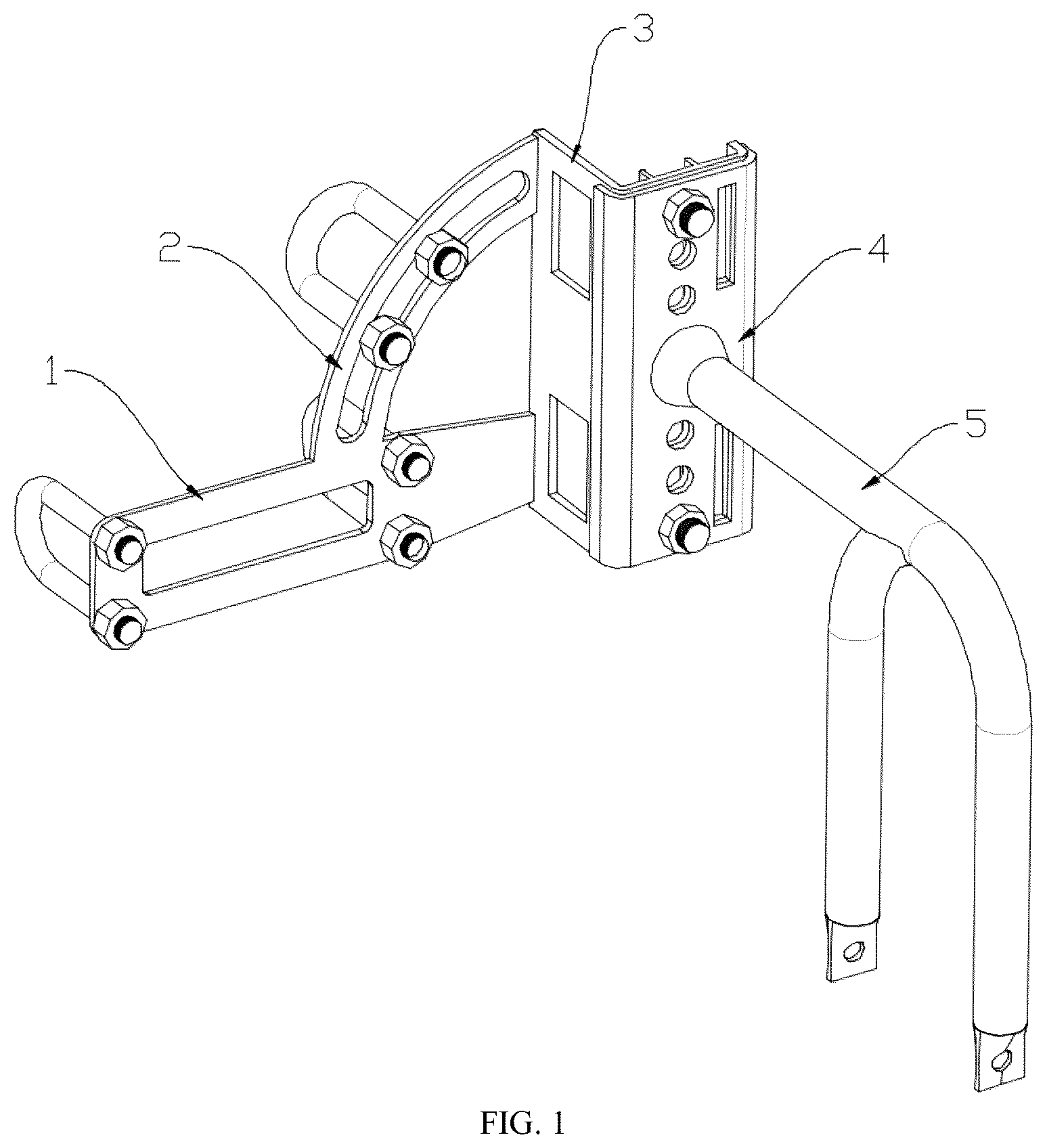Patent US12617483 Figure 1 – Auxiliary wheel installation bracket