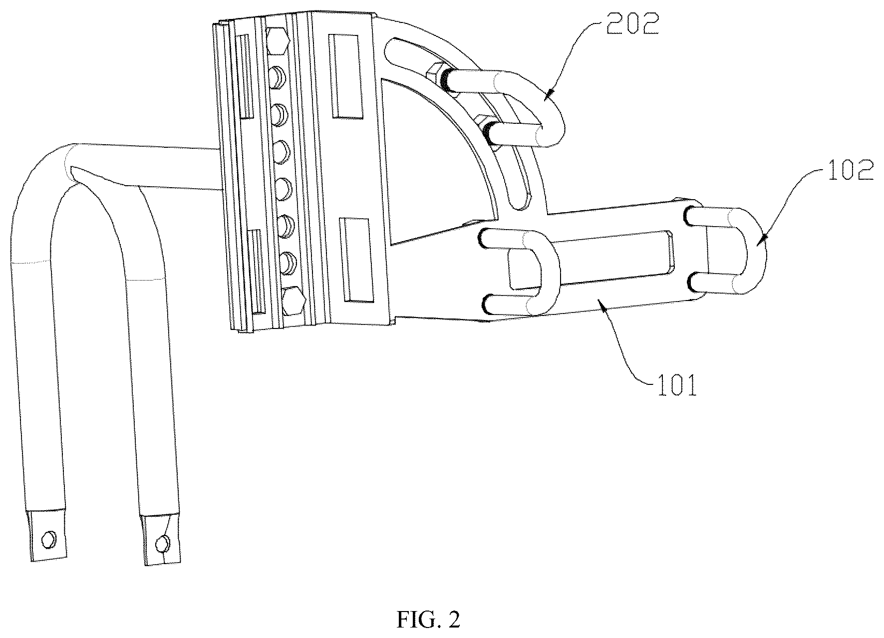 Patent US12617483 Figure 2 – Auxiliary wheel installation bracket