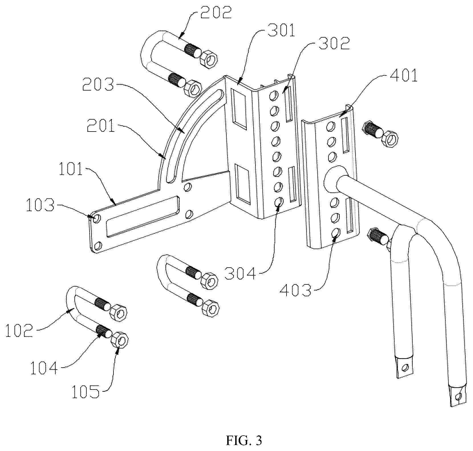 Patent US12617483 Figure 3 – Auxiliary wheel installation bracket