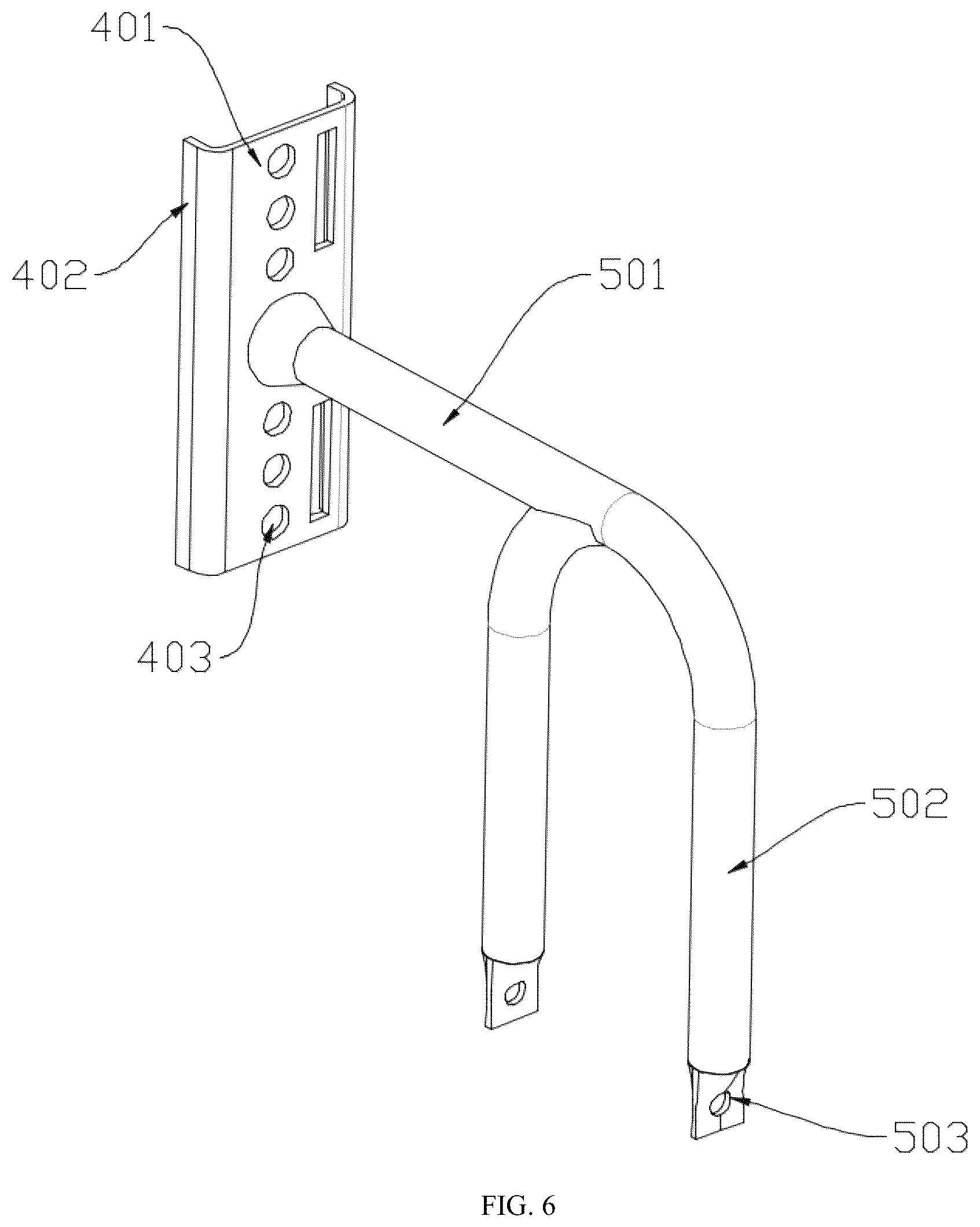 Patent US12617483 Figure 5 – Auxiliary wheel installation bracket