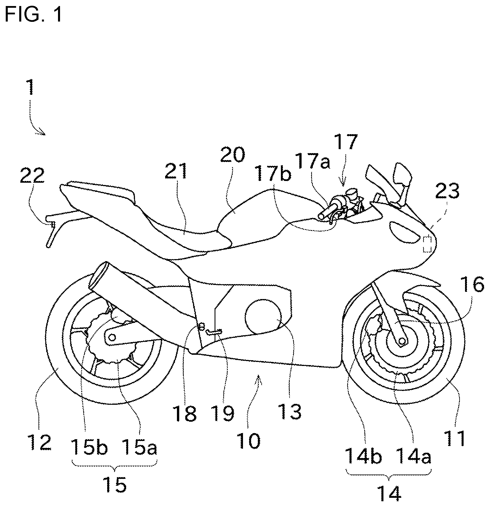 Patent US12617484 Figure 1 – Straddle vehicle