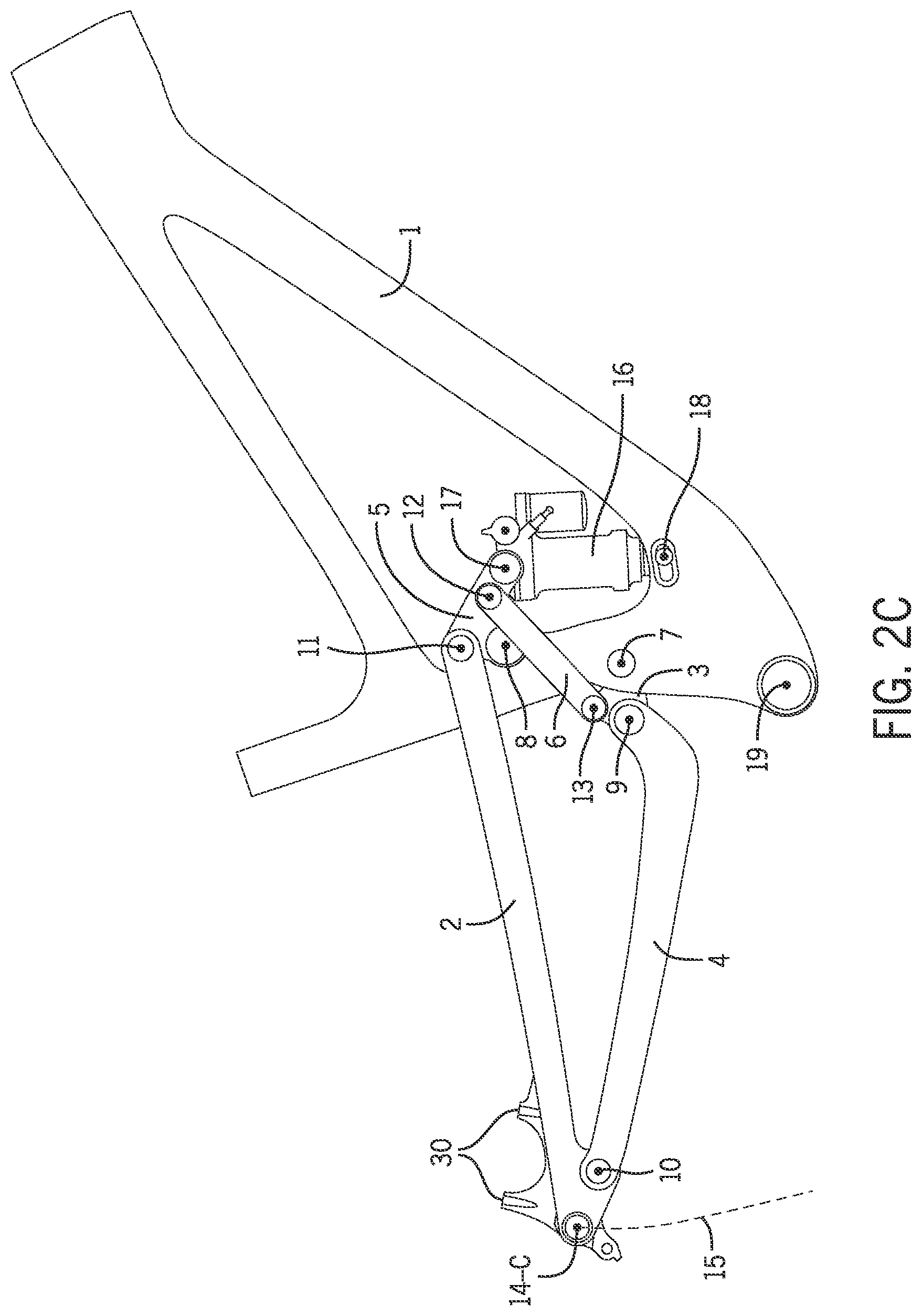 Patent US12617488 Figure 7 – Two-wheeled vehicle with configurable idler