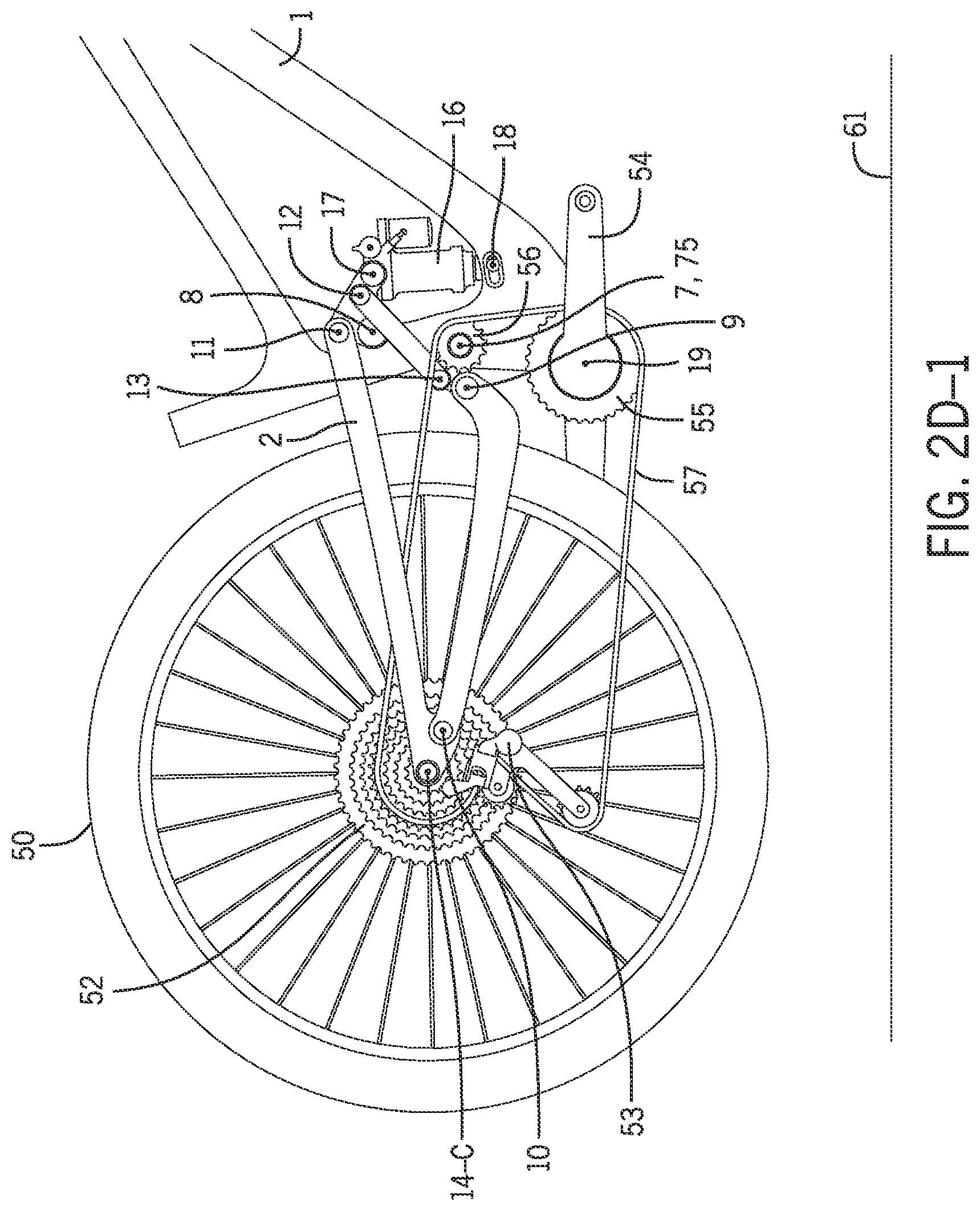Patent US12617488 Figure 9 – Two-wheeled vehicle with configurable idler
