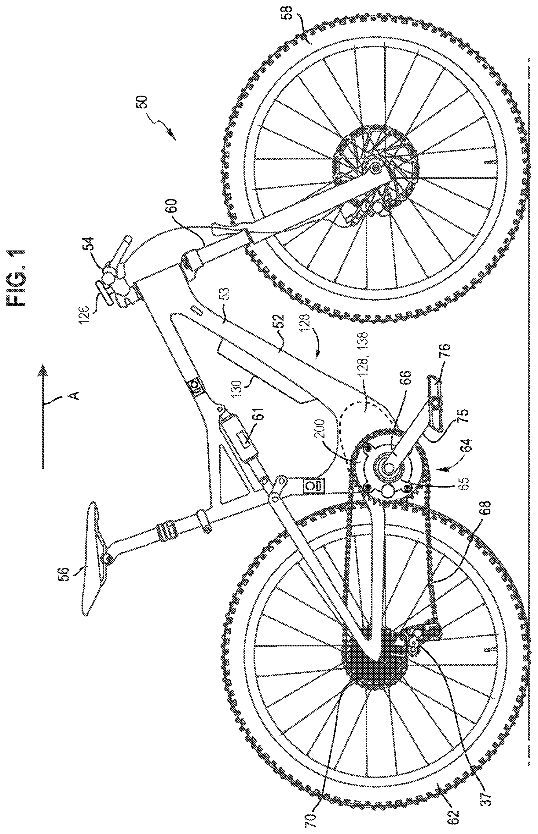 Patent US12617490 Figure 1 – Torque sensor system and drive system for an electric bicycle and methods for the use thereof