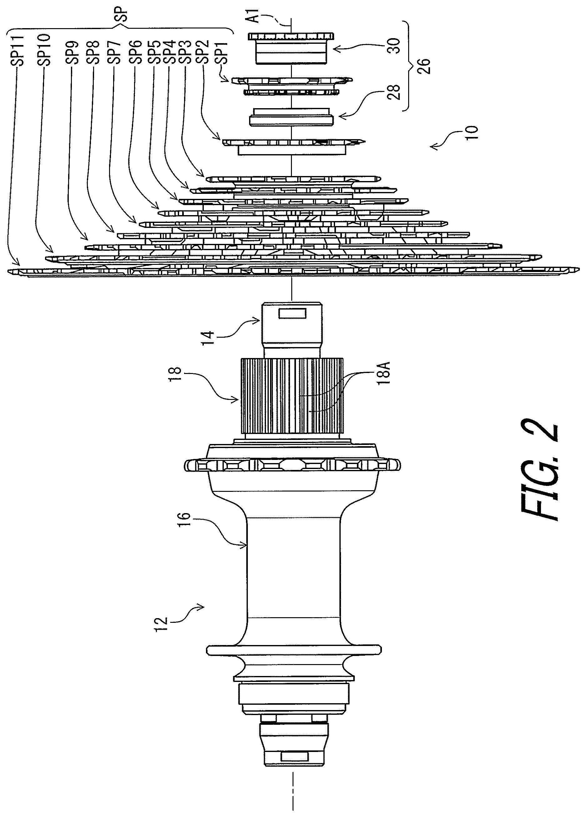 Patent US12617491 Figure 2 – Rear sprocket