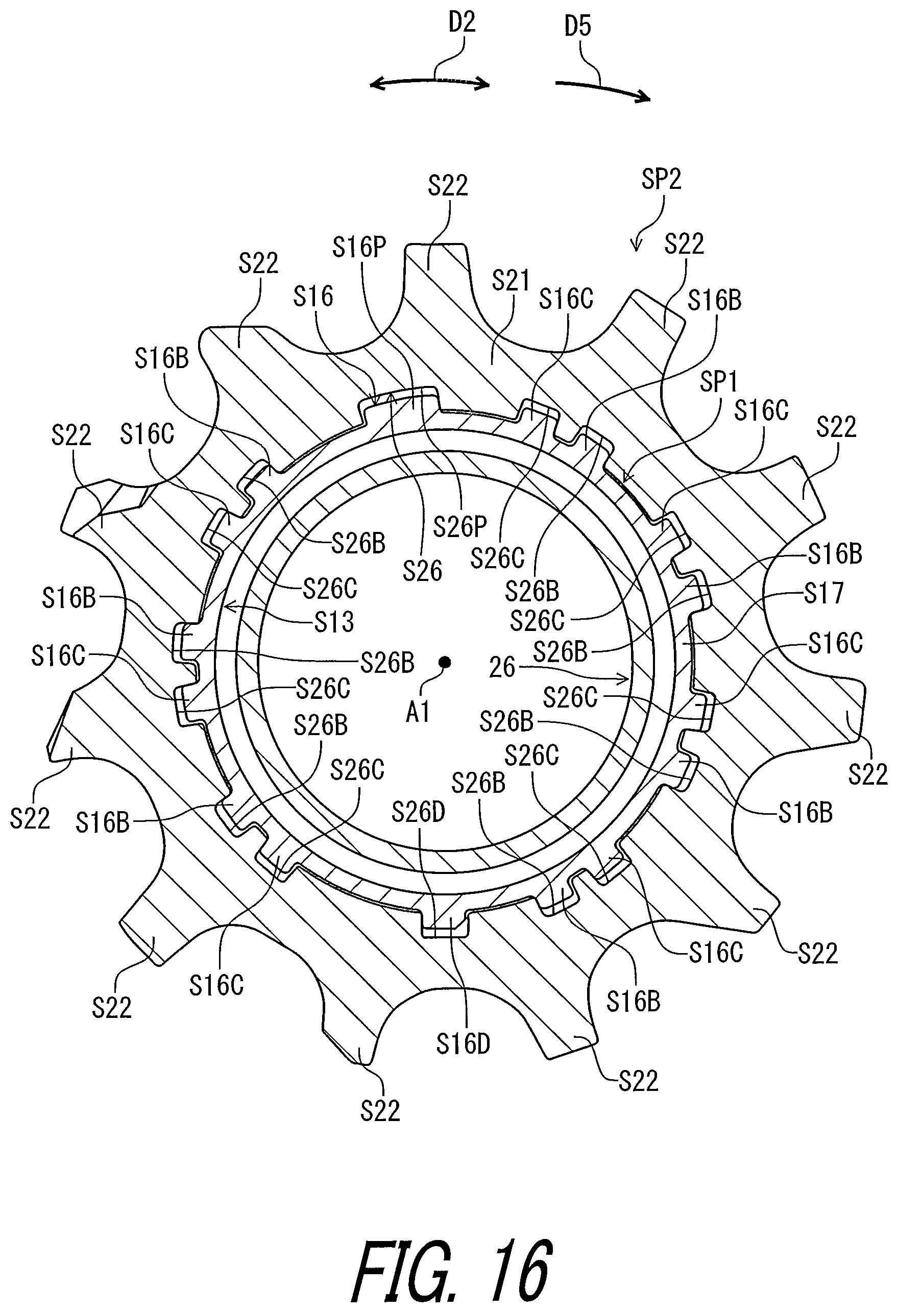 Patent US12617491 Figure 16 – Rear sprocket