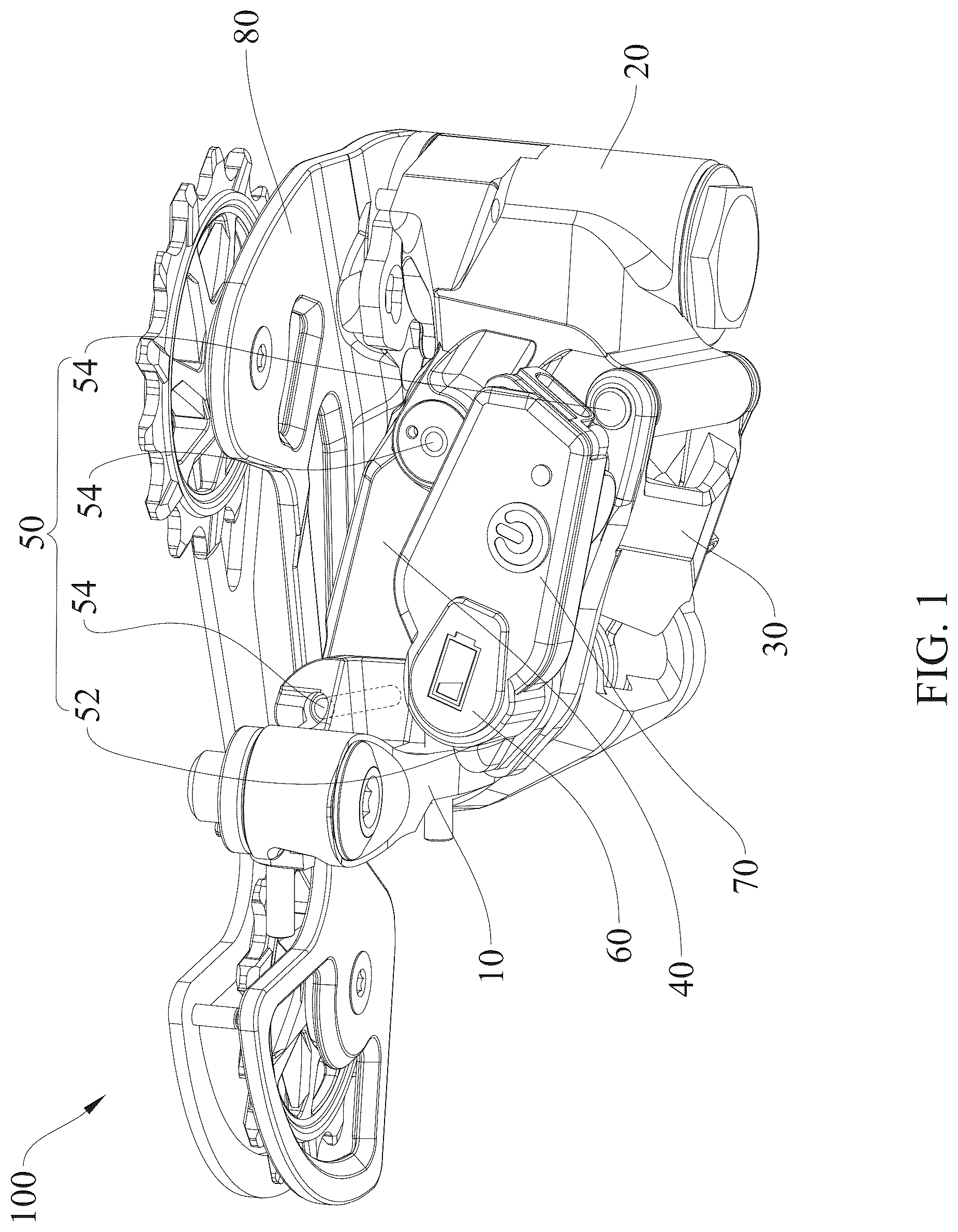 Patent US12617492 Figure 1 – Electronic derailleur