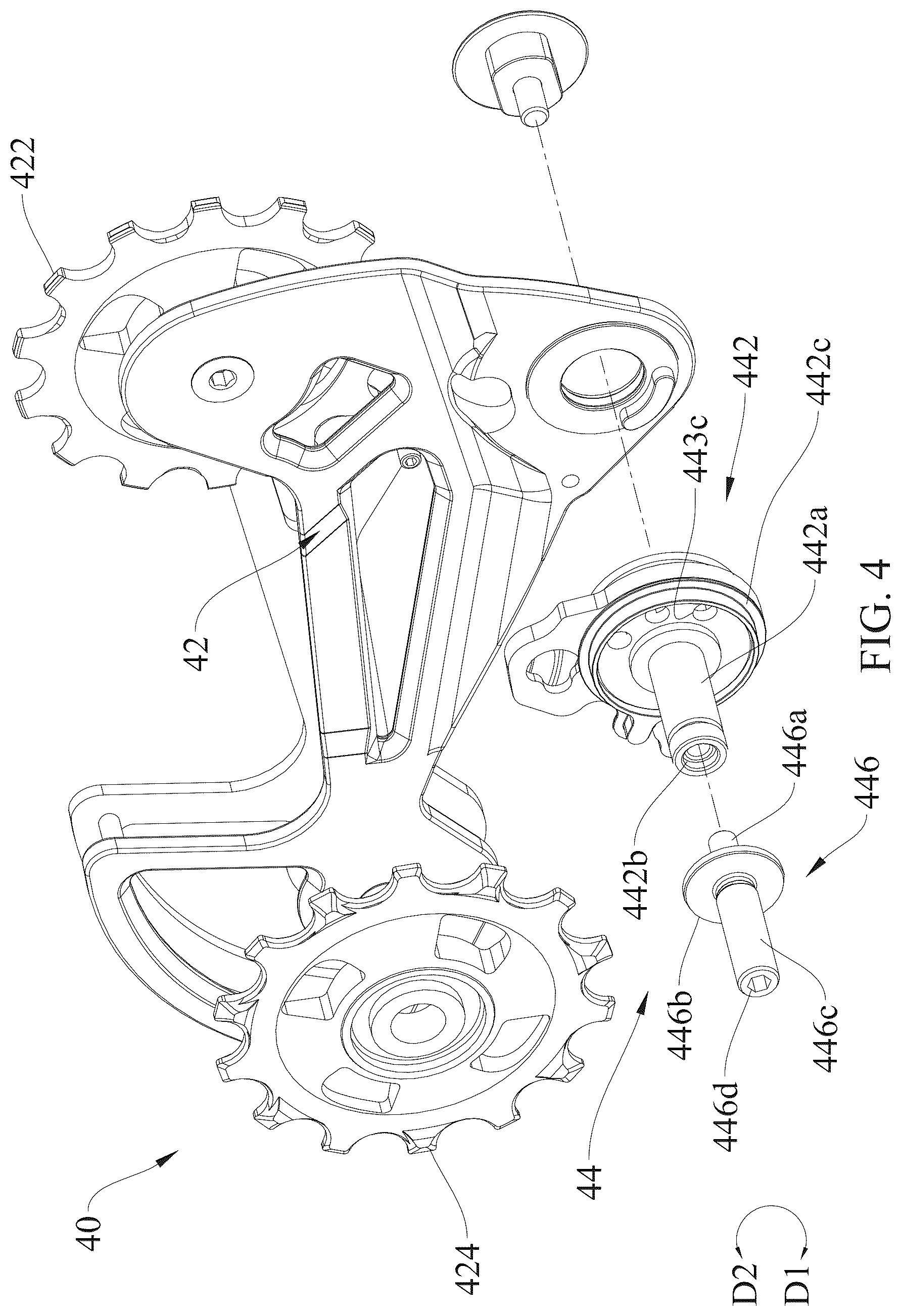 Patent US12617493 Figure 4 – Rear derailleur with damping function
