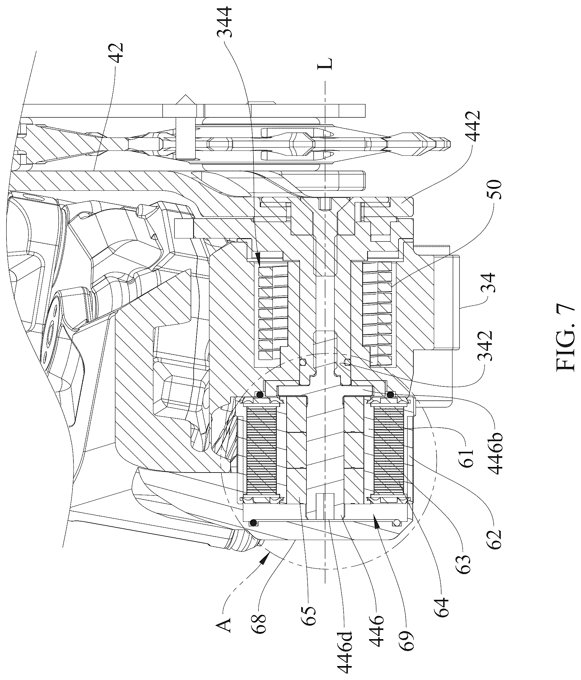 Patent US12617493 Figure 7 – Rear derailleur with damping function