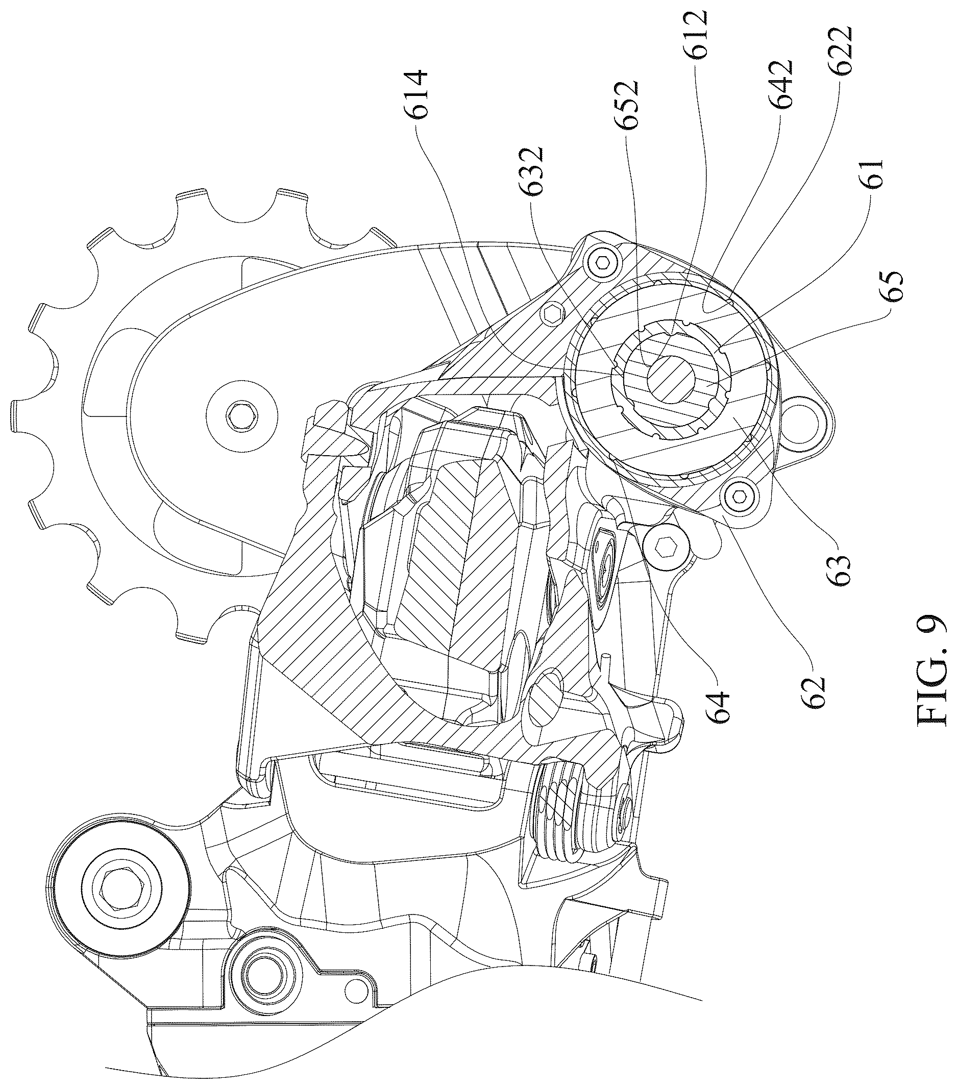 Patent US12617493 Figure 9 – Rear derailleur with damping function