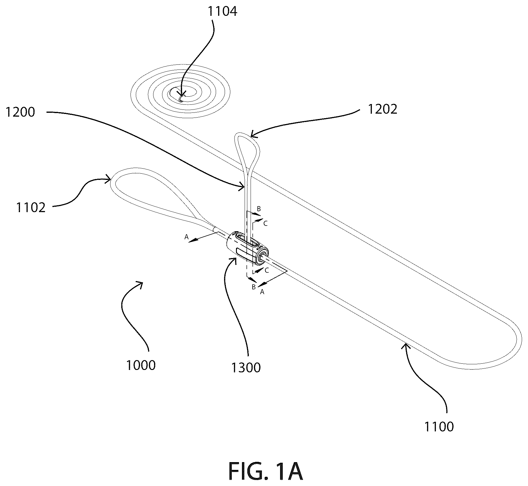 Patent US12617494 Figure 1 – Adjustable tether line systems and securement methods