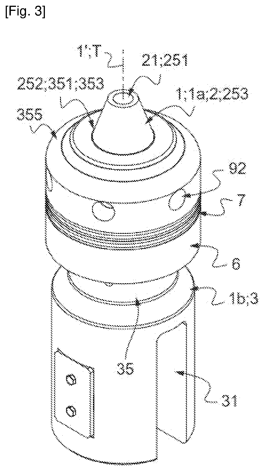 Patent US12617496 Figure 3 – Mechanical connection device, designed for the removable mechanical connection of the free ends of two offshore lines