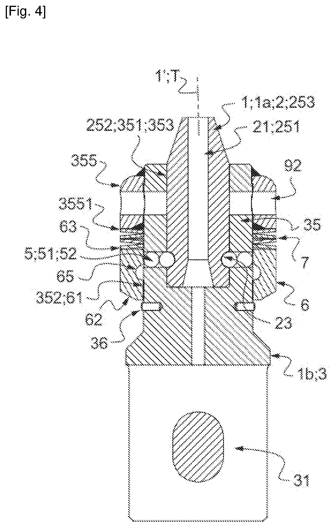 Patent US12617496 Figure 4 – Mechanical connection device, designed for the removable mechanical connection of the free ends of two offshore lines