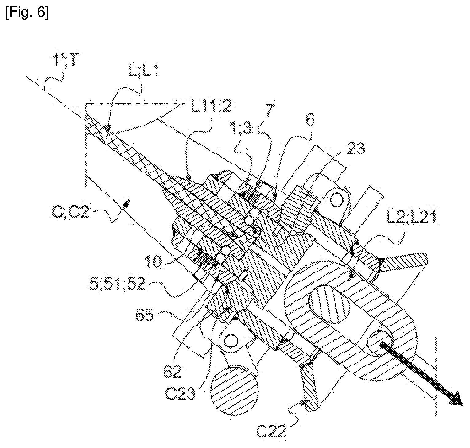 Patent US12617496 Figure 6 – Mechanical connection device, designed for the removable mechanical connection of the free ends of two offshore lines