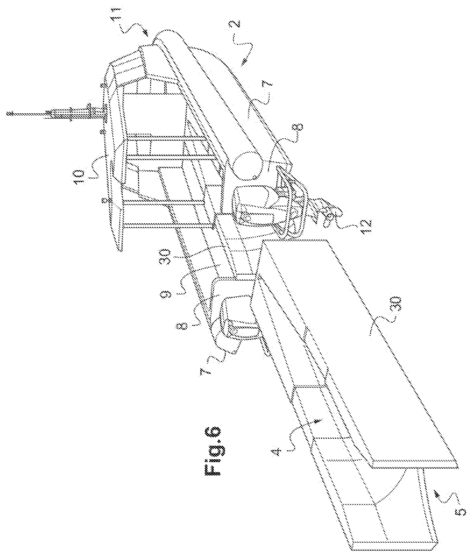 Patent US12617497 Figure 6 – Ship comprising a system for adapting a removable module and adapted removable module