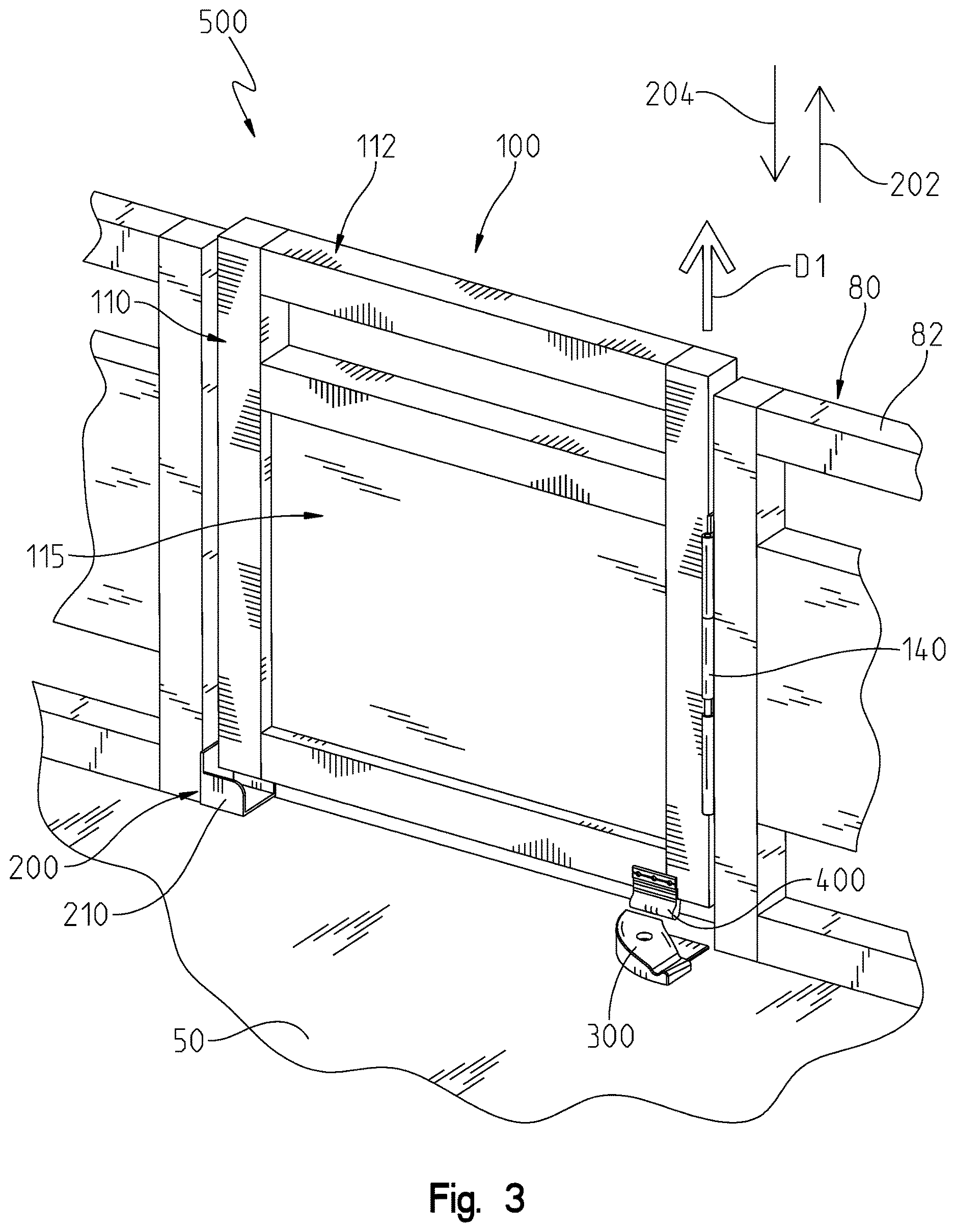 Patent US12617499 Figure 3 – Gate system for a pontoon boat