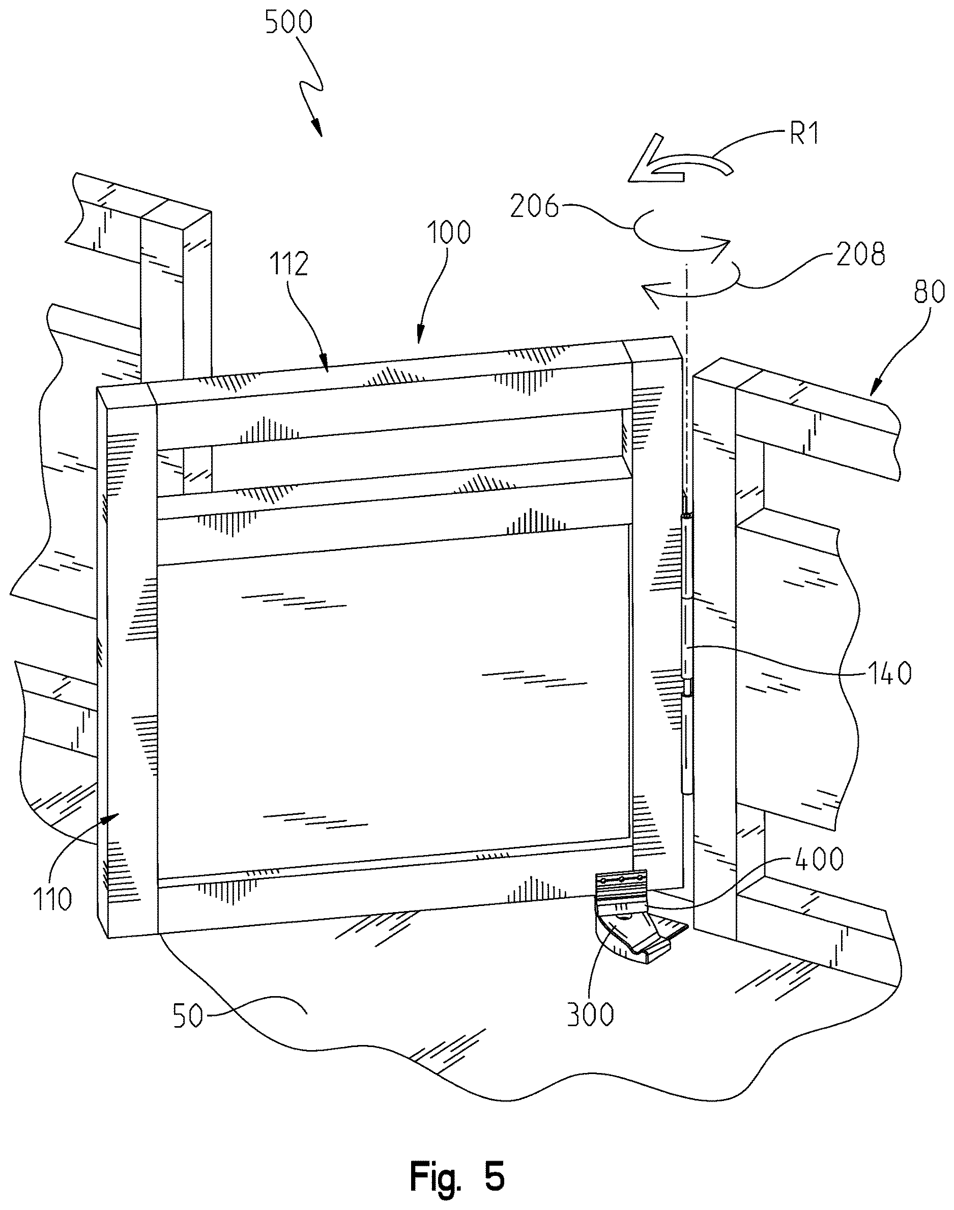 Patent US12617499 Figure 5 – Gate system for a pontoon boat
