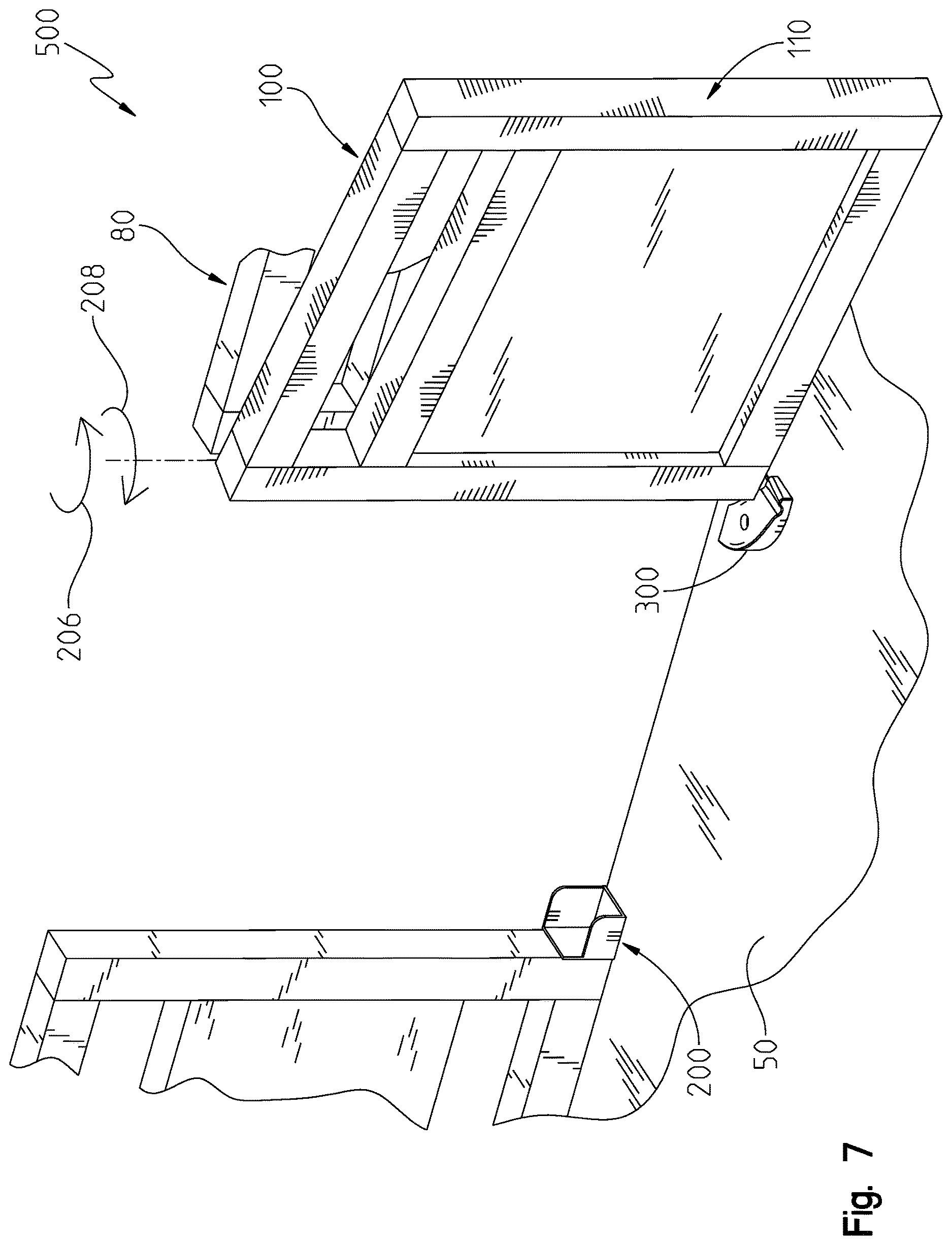 Patent US12617499 Figure 7 – Gate system for a pontoon boat