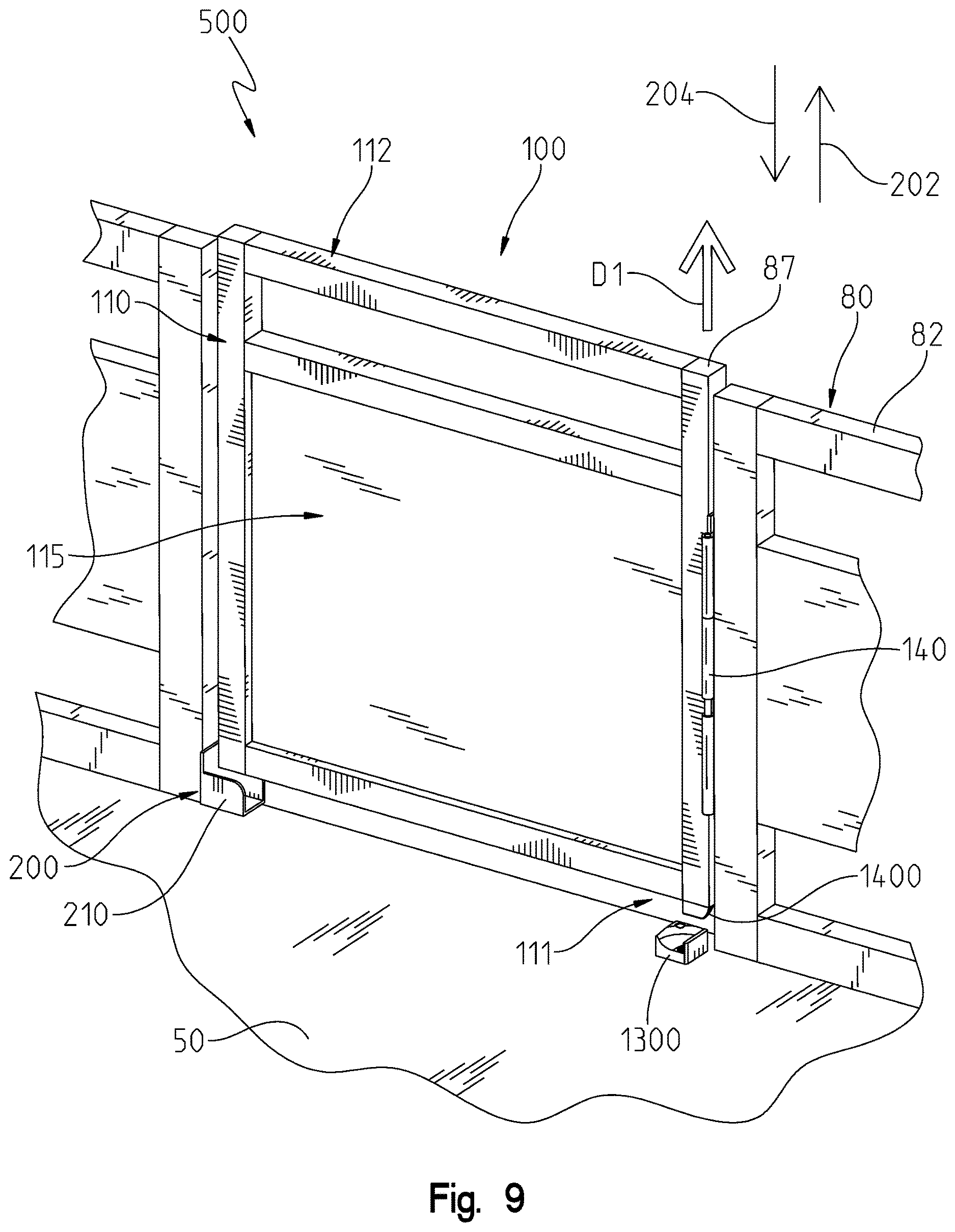 Patent US12617499 Figure 9 – Gate system for a pontoon boat