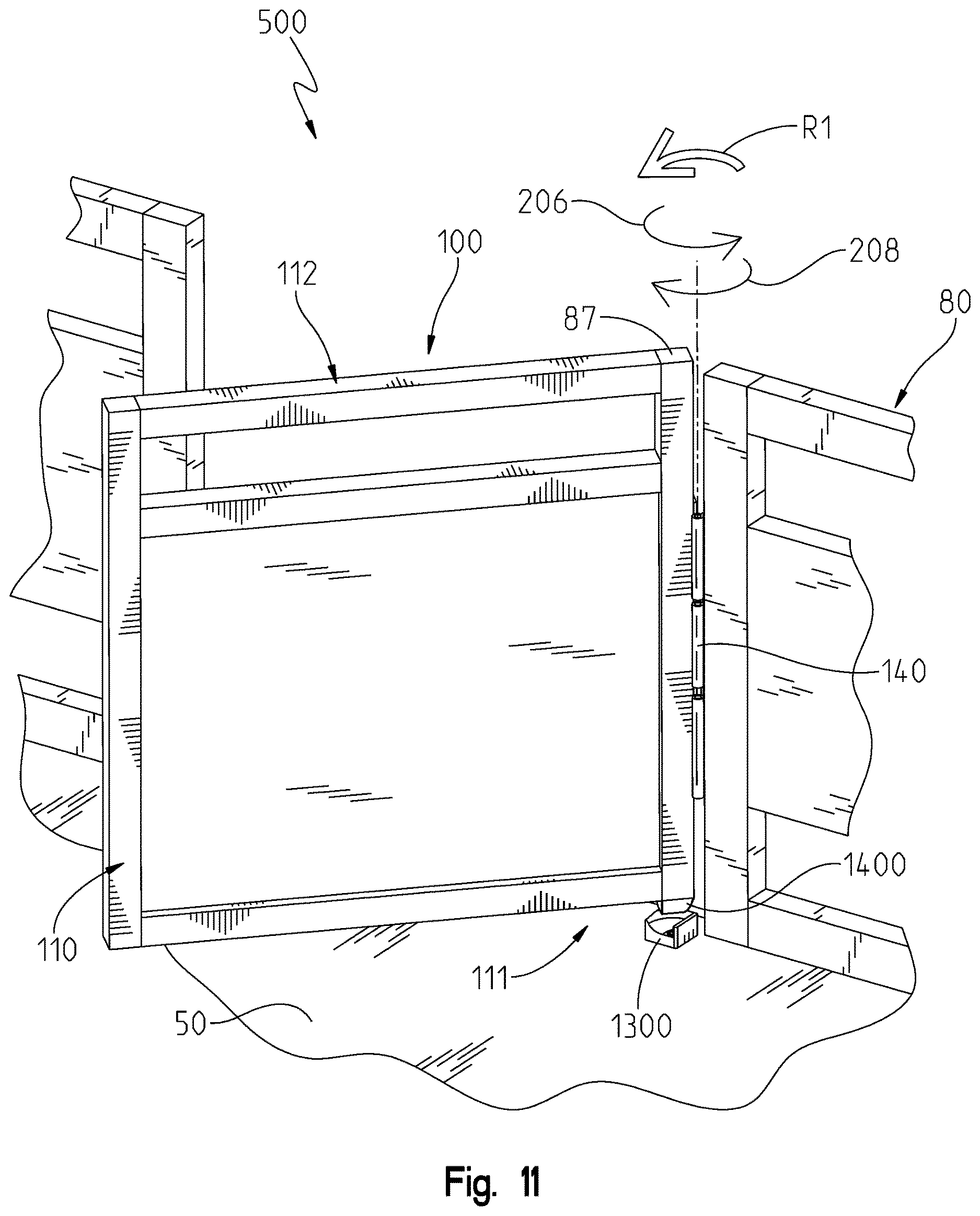 Patent US12617499 Figure 11 – Gate system for a pontoon boat