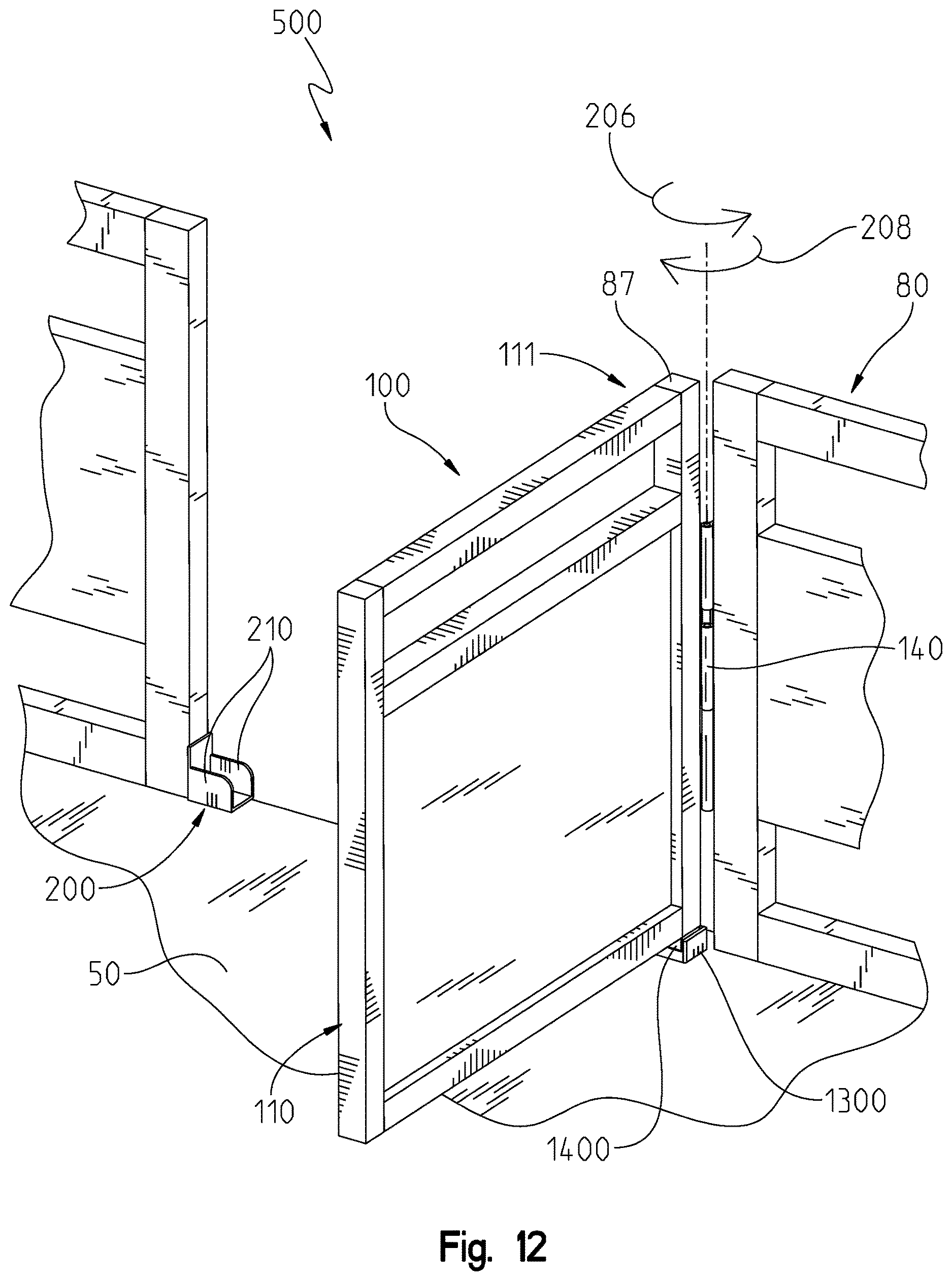 Patent US12617499 Figure 12 – Gate system for a pontoon boat
