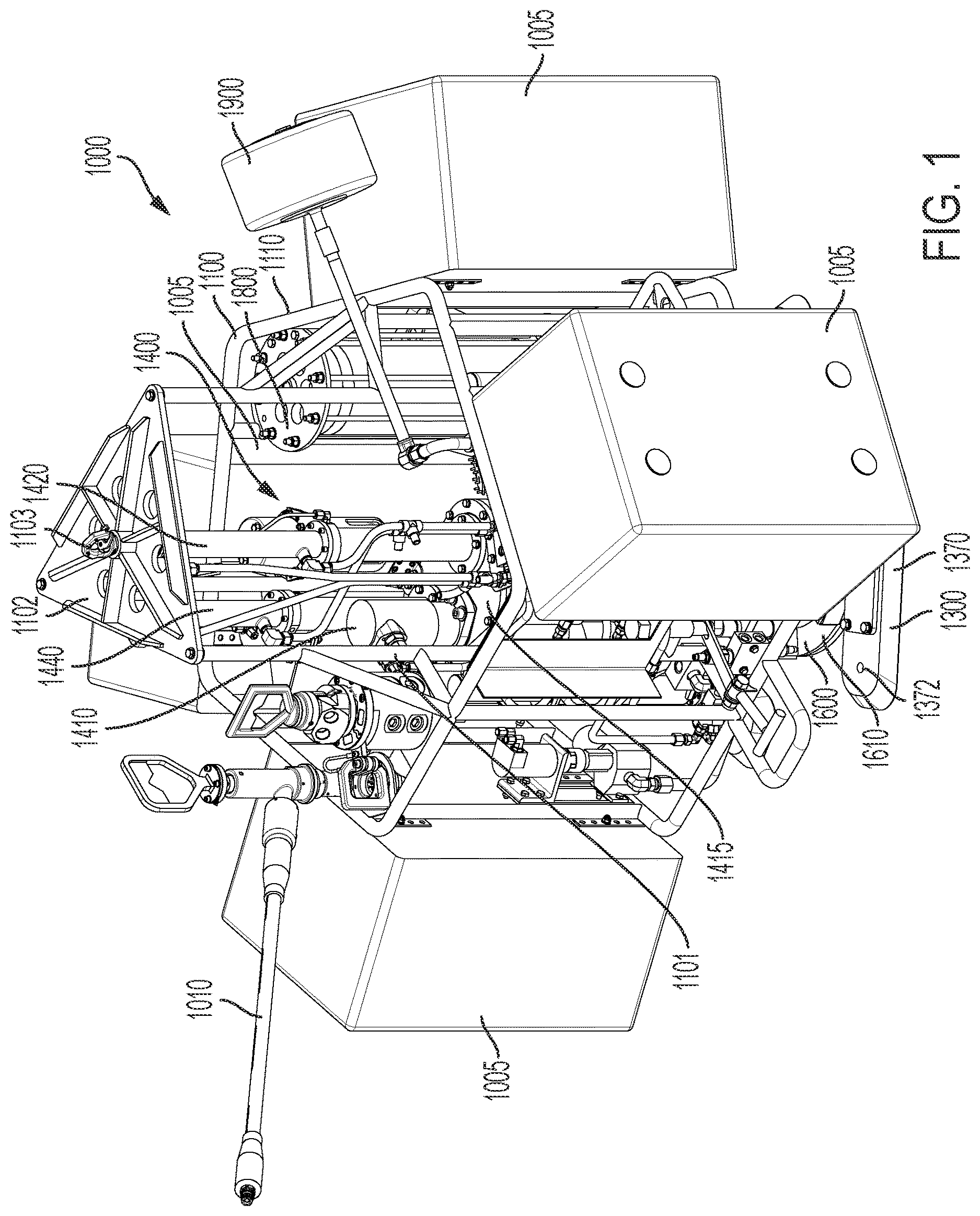 Patent US12617508 Figure 1 – Frame for an underwater drilling assembly