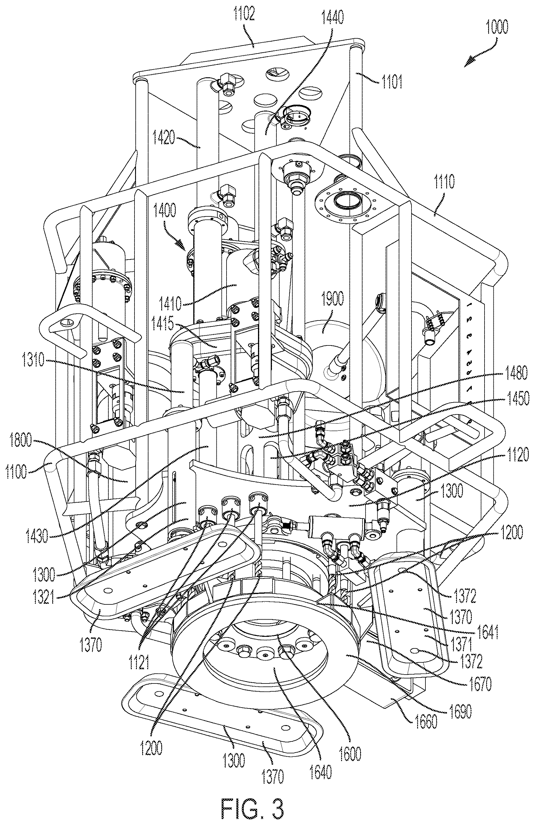 Patent US12617508 Figure 3 – Frame for an underwater drilling assembly