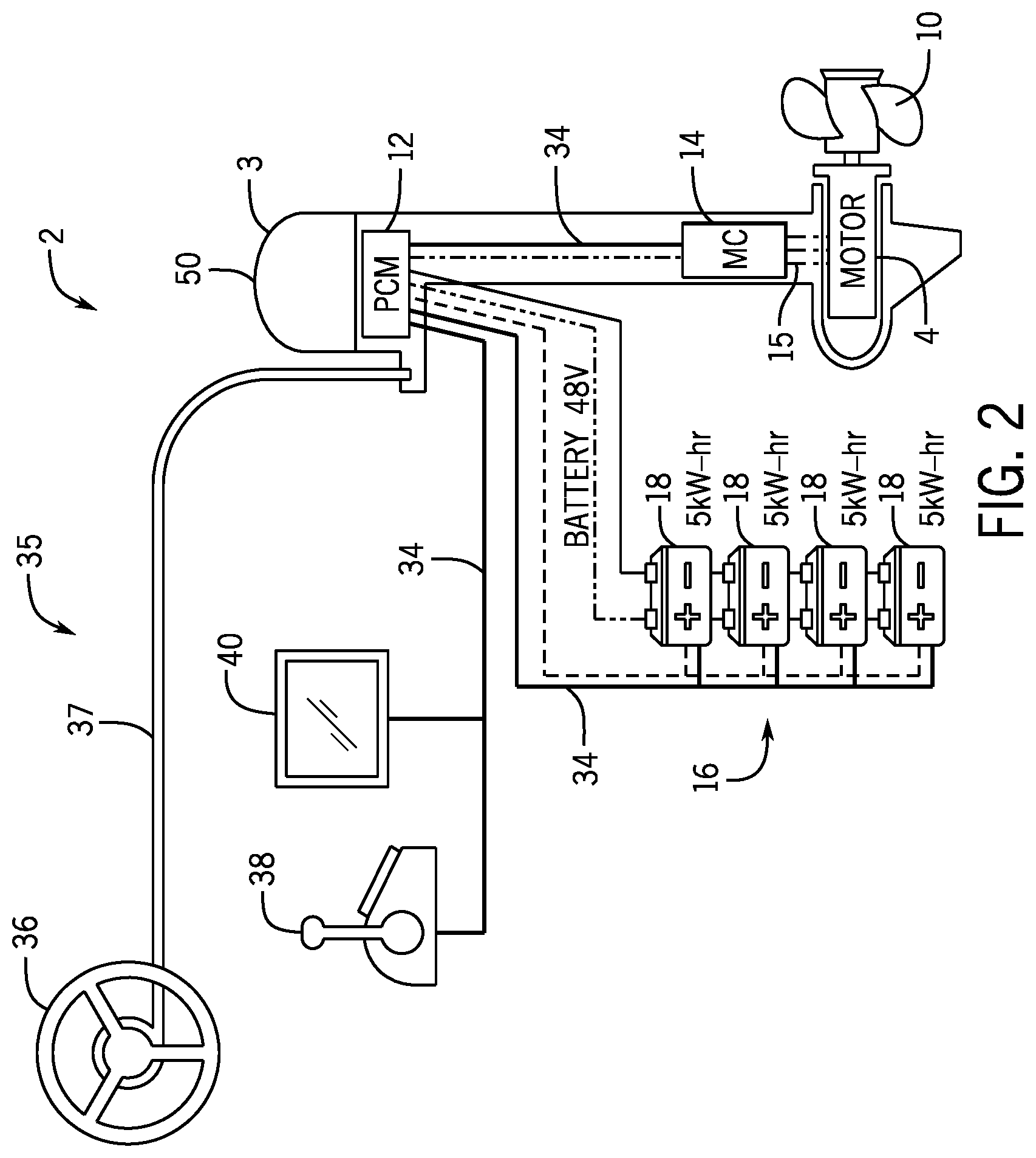 Patent US12617514 Figure 2 – Propulsion systems and methods for controlling electric marine drives for a marine vessel